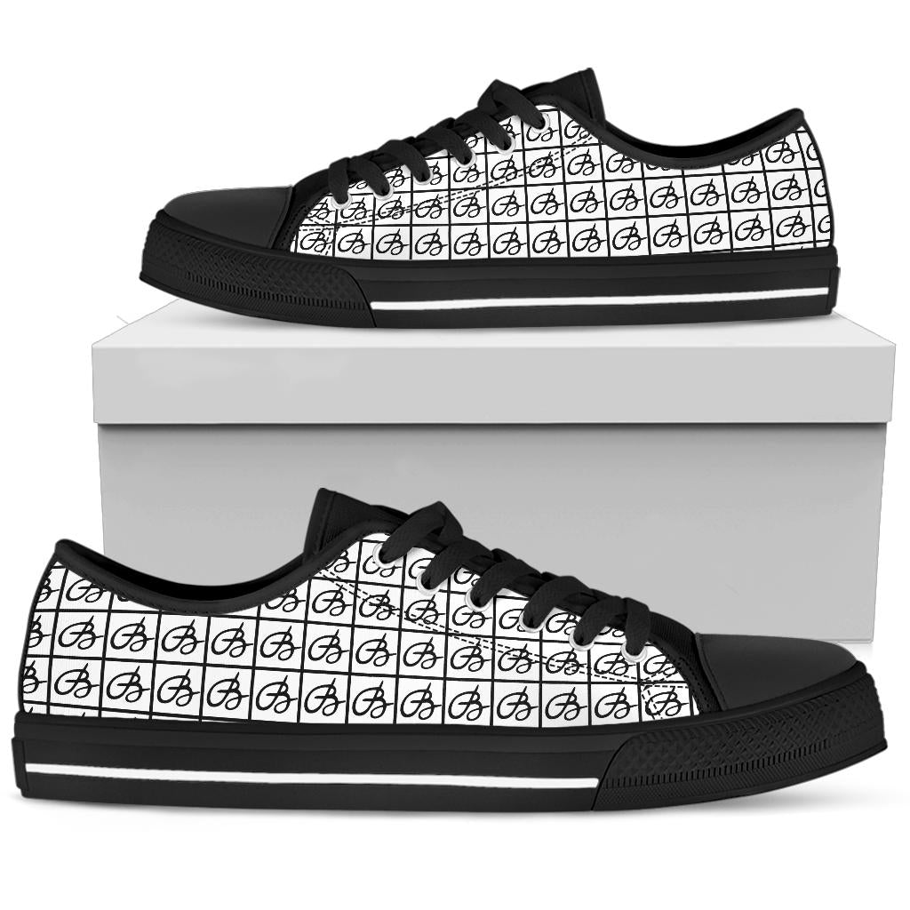 White Bettina Marks Logo Low Top Sneakers