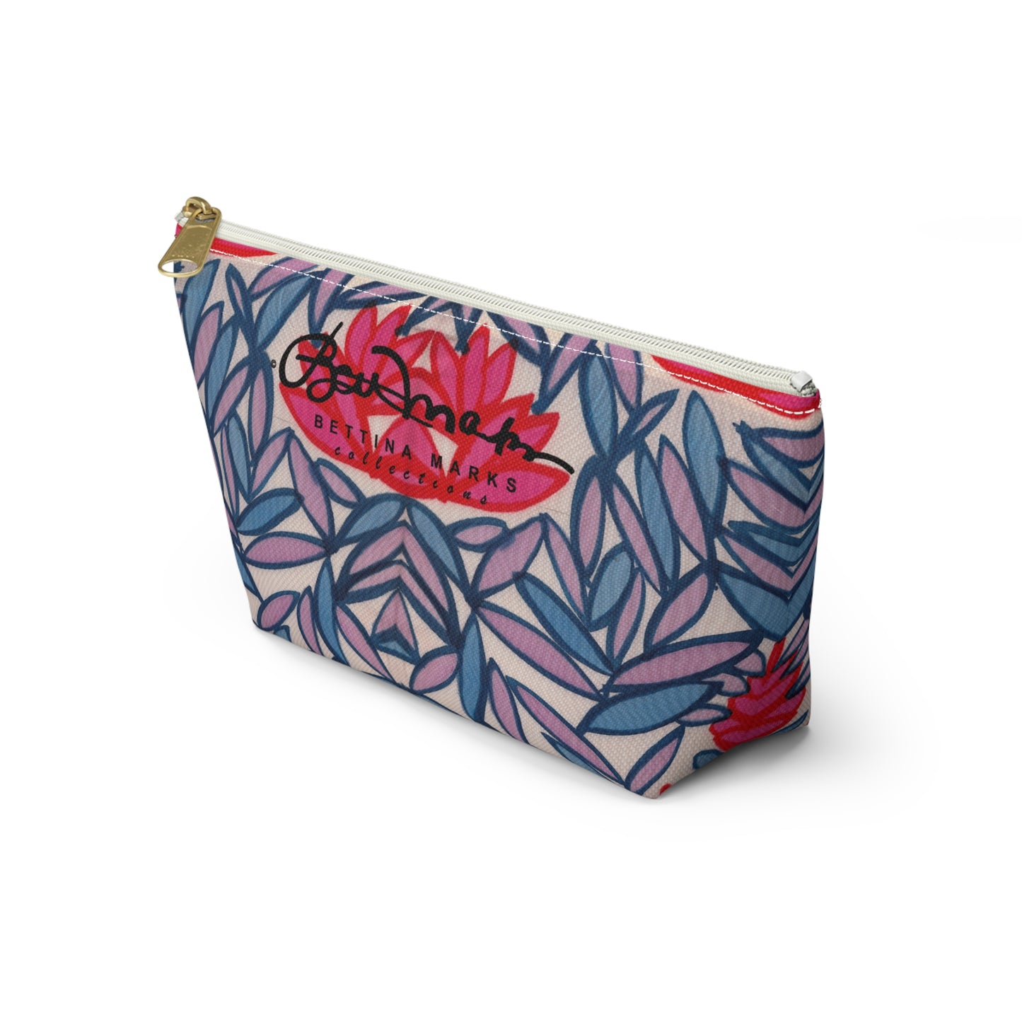 Pink Lotus Flowers Accessory Pouch w T-bottom