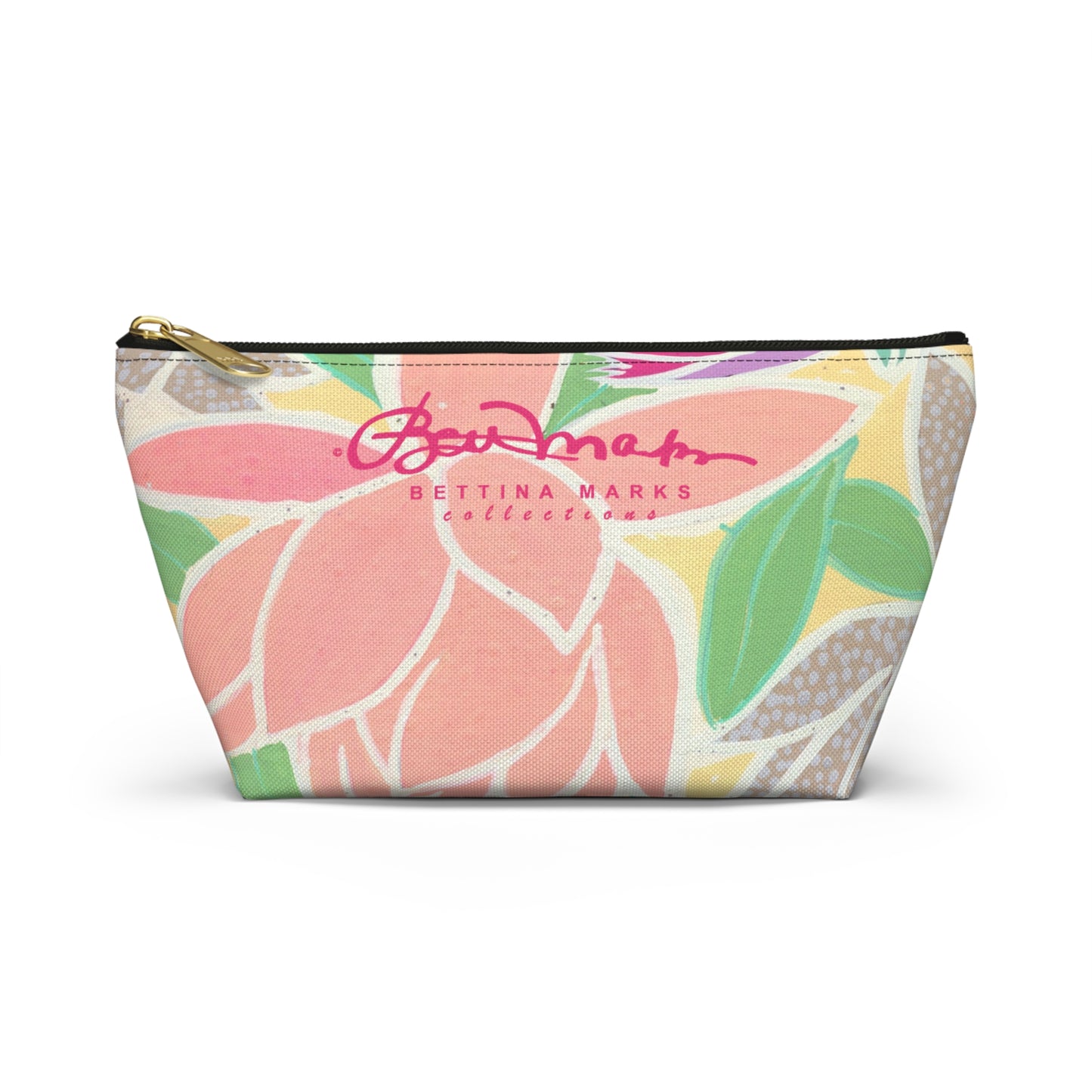 Pastel Tulips & Peonies Accessory Pouch w T-bottom