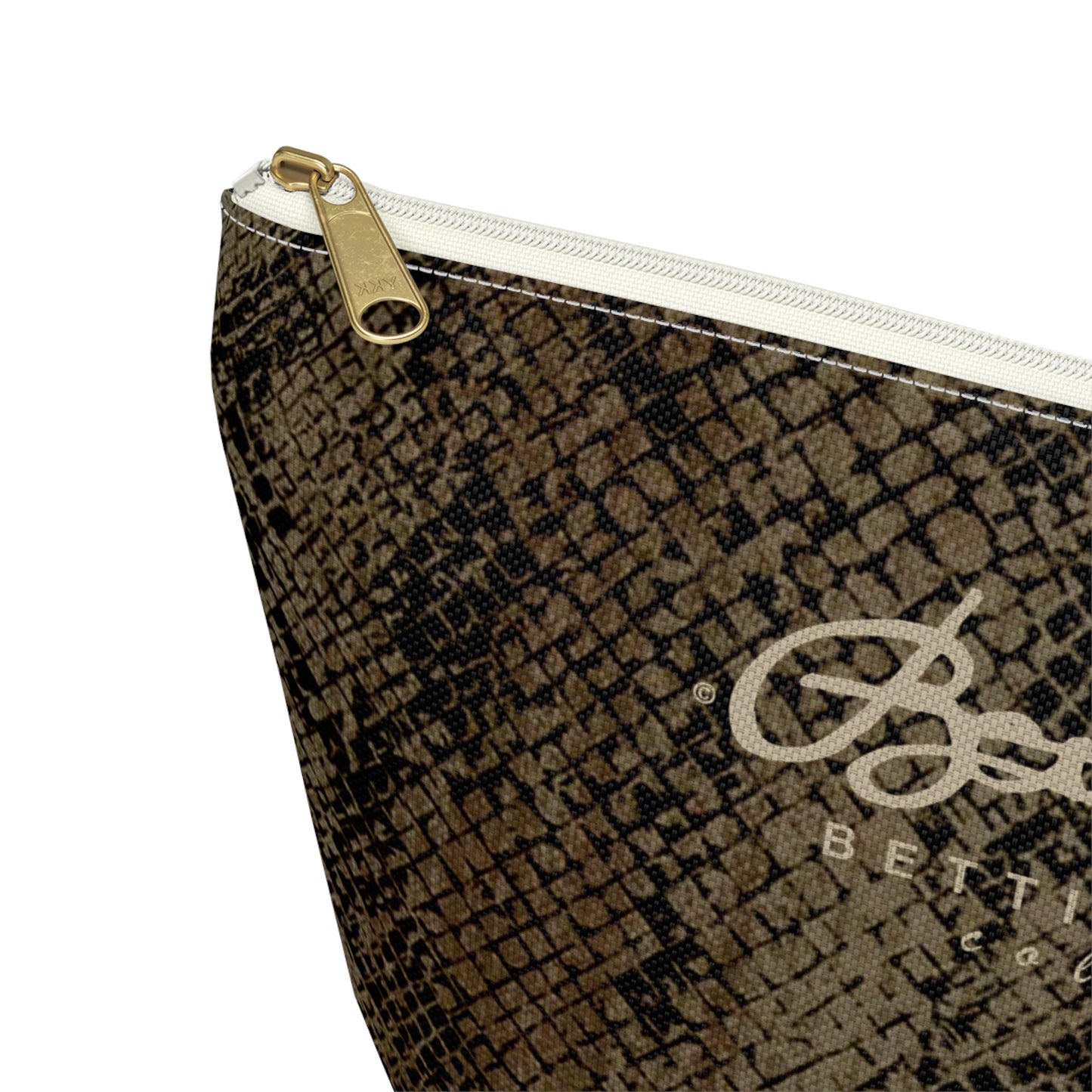 Deep Snake Skin Accessory Pouch w T-bottom