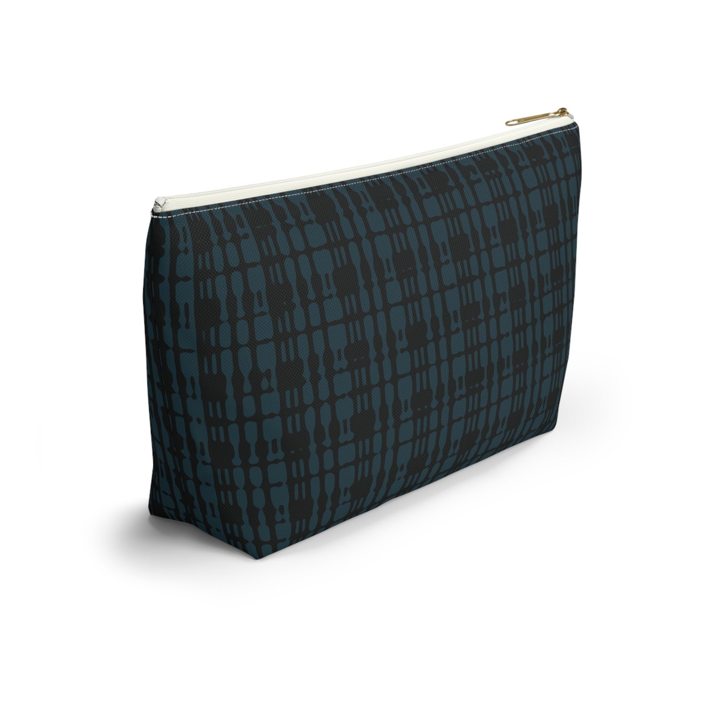 Twilight Teal Plaid Accessory Pouch w T-bottom