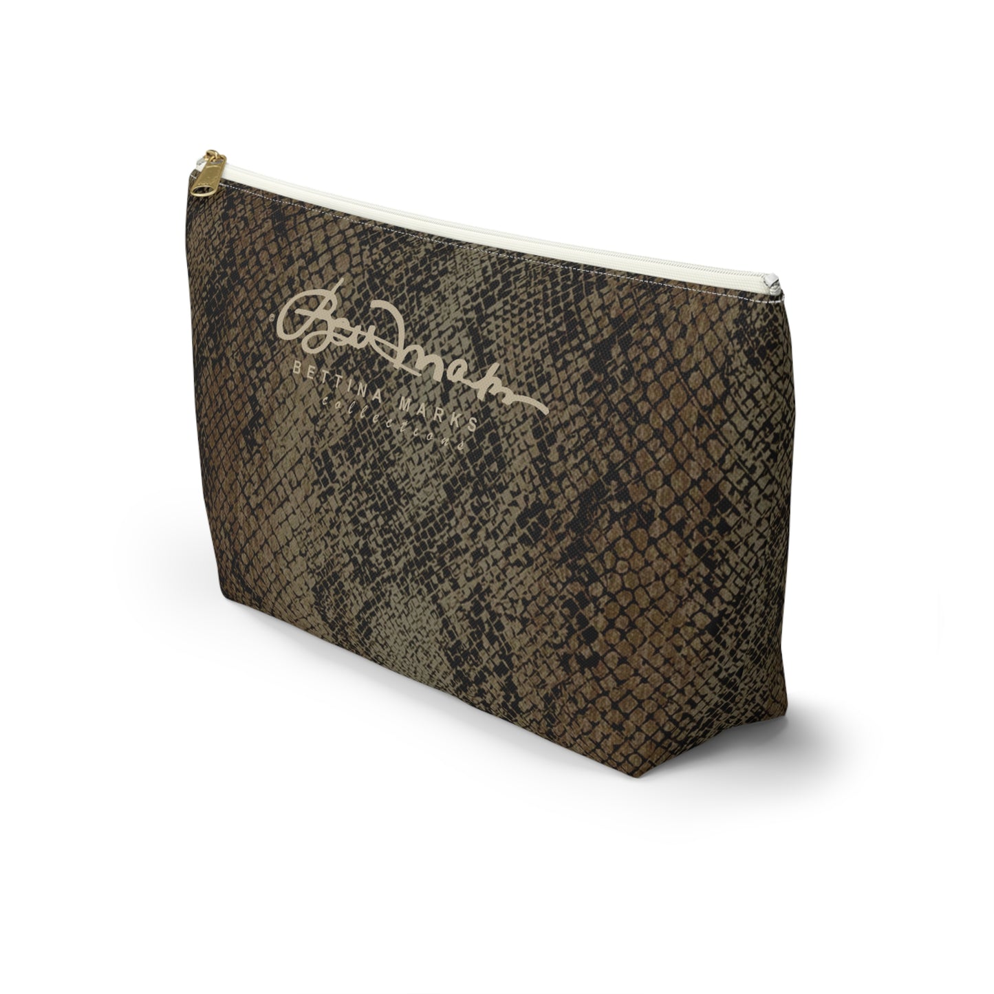 Deep Snake Skin Accessory Pouch w T-bottom