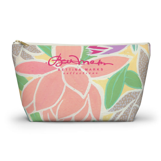 Pastel Tulips & Peonies Accessory Pouch w T-bottom