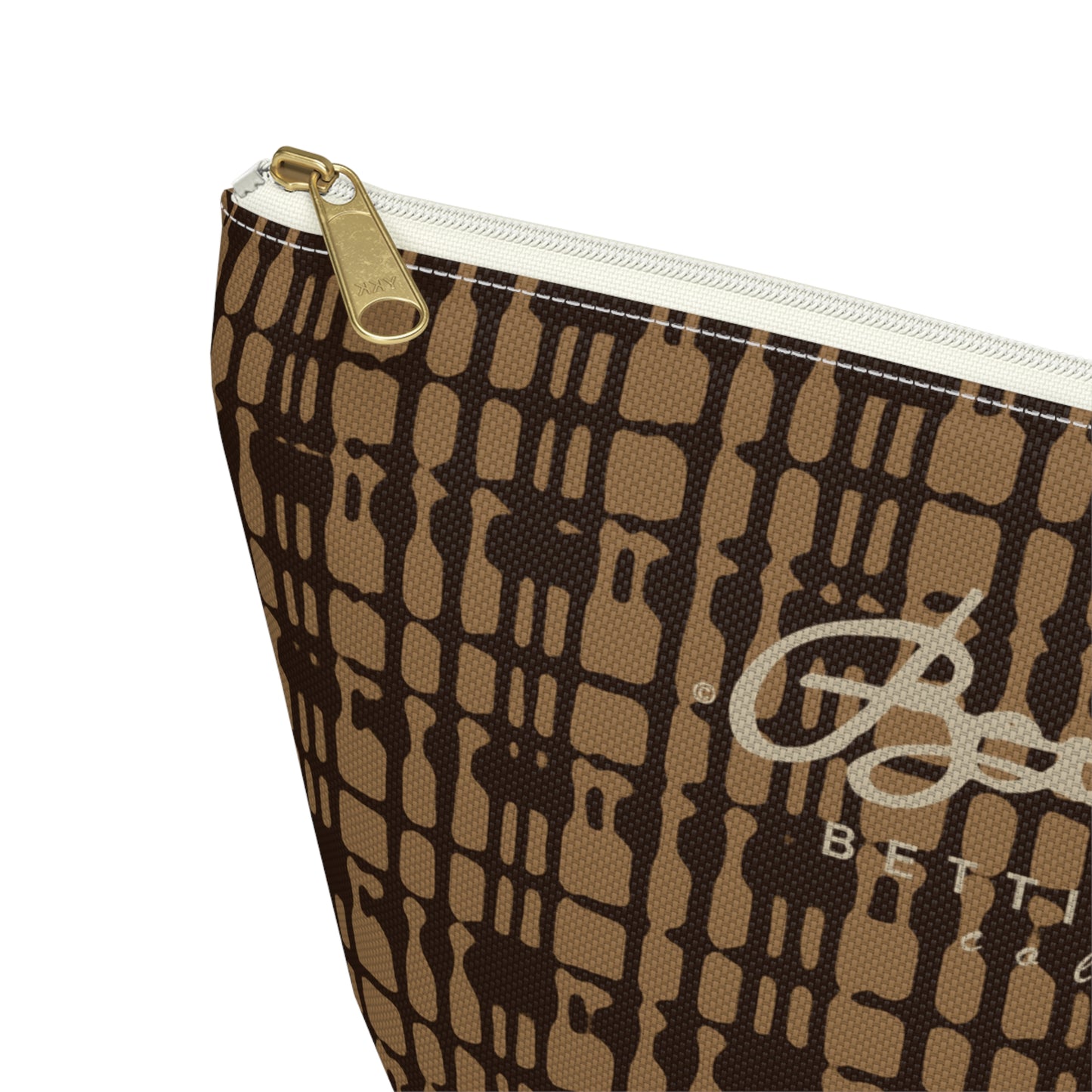 Caramel Plaid Accessory Pouch w T-bottom
