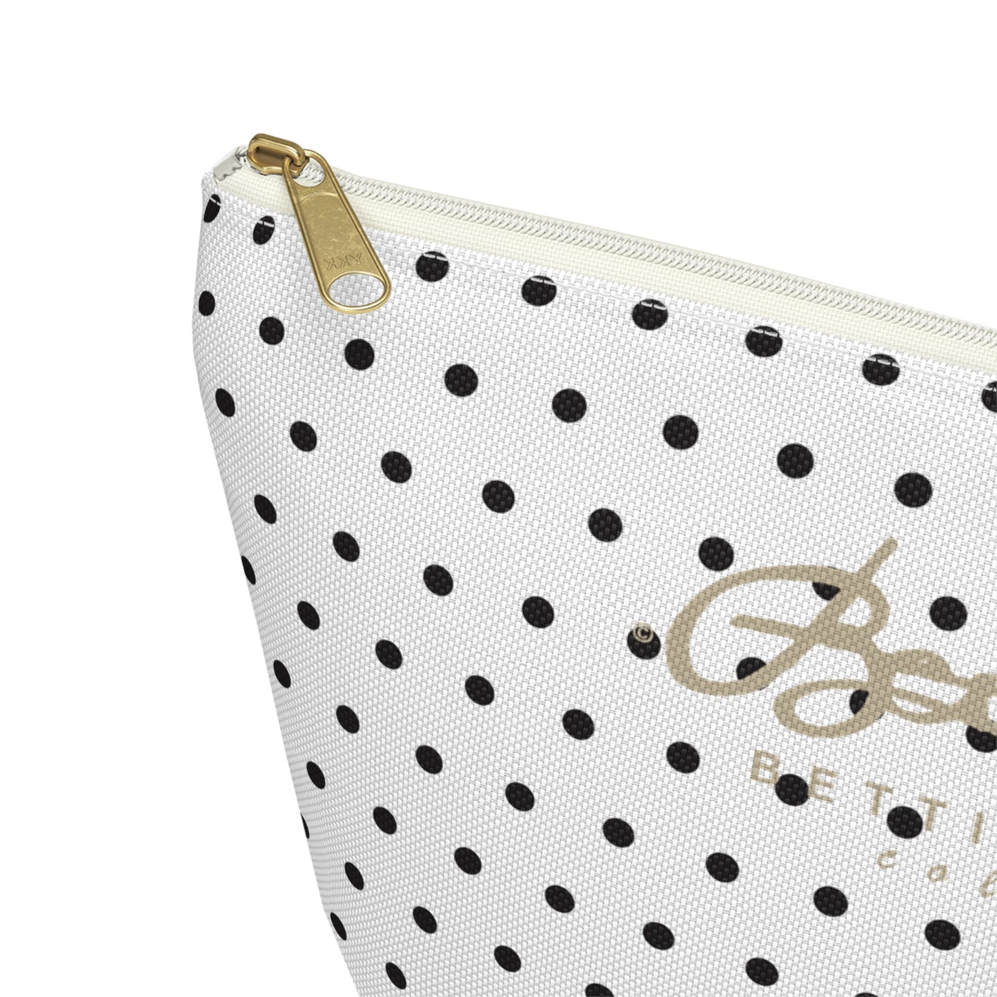 Poppy Seed Polka Dot Accessory Pouch w T-bottom