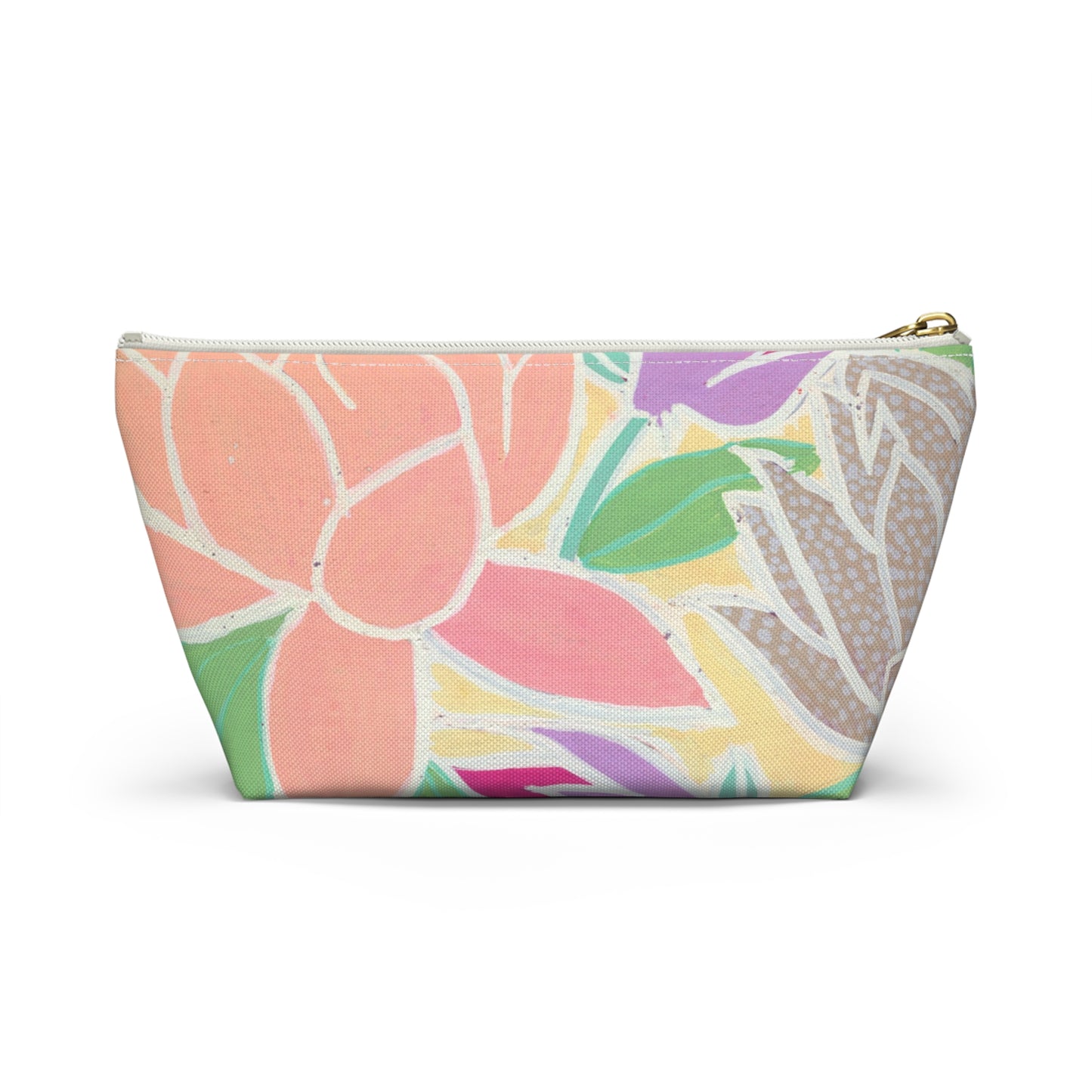 Pastel Tulips & Peonies Accessory Pouch w T-bottom