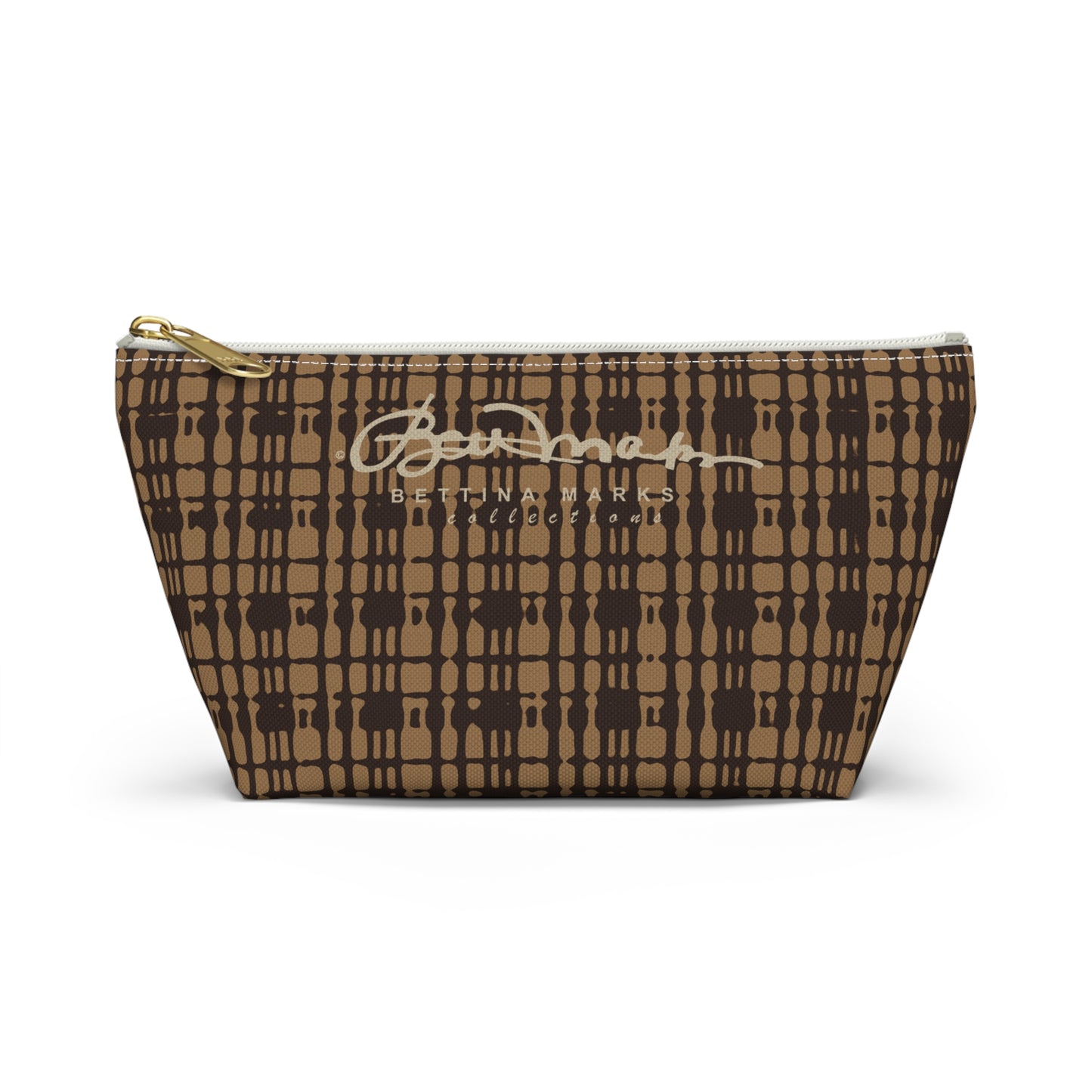 Caramel Plaid Accessory Pouch w T-bottom