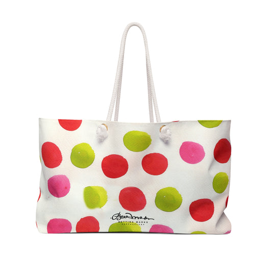 Water Color Polka Dots Weekender Bag