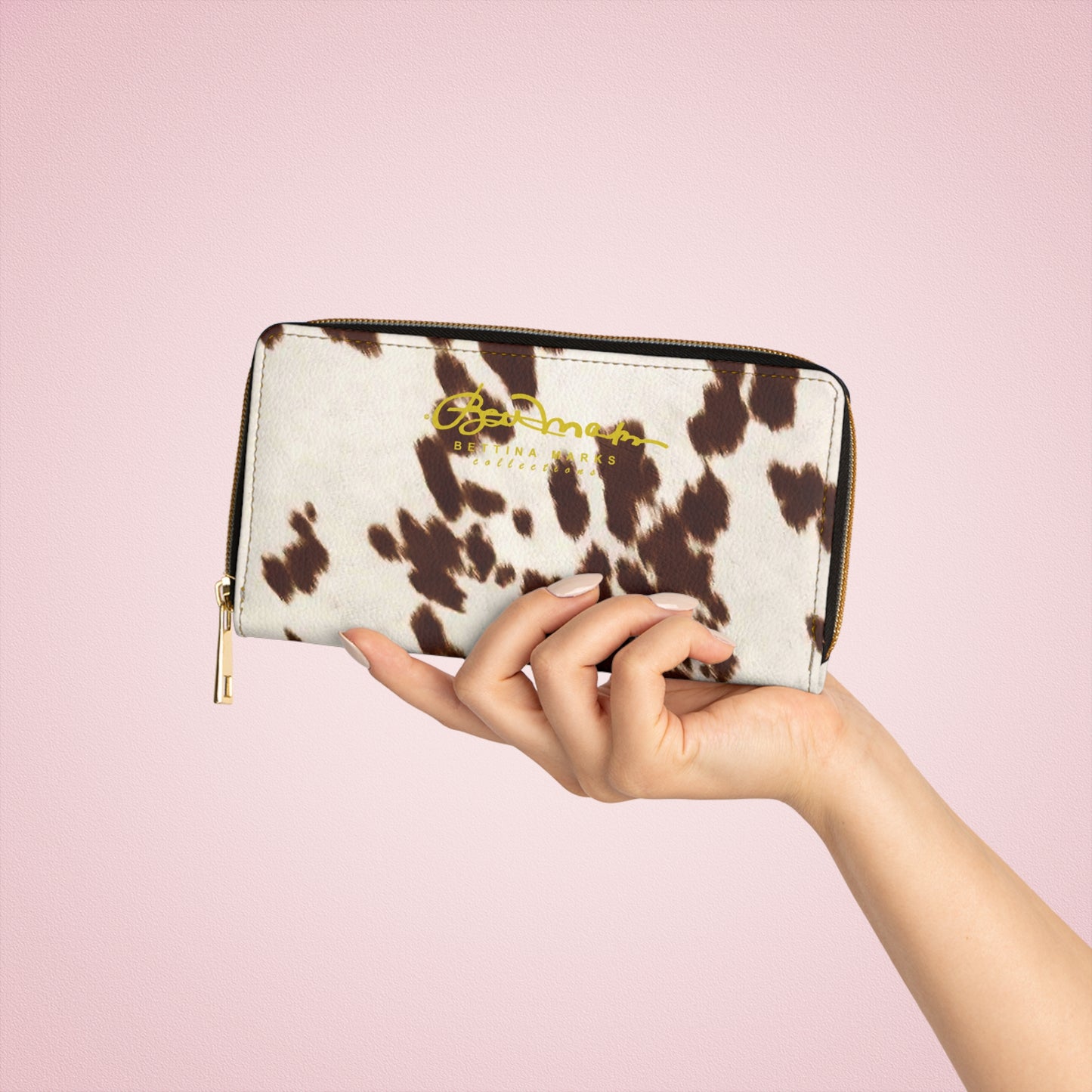 Brown Pony Skin Zipper Wallet