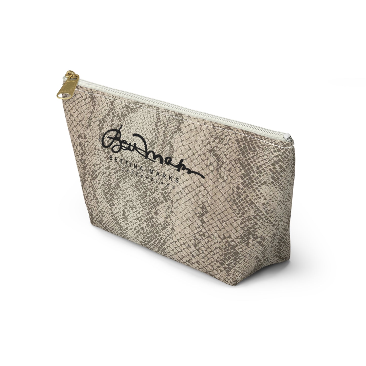 Snakeskin Printed Accessory Pouch