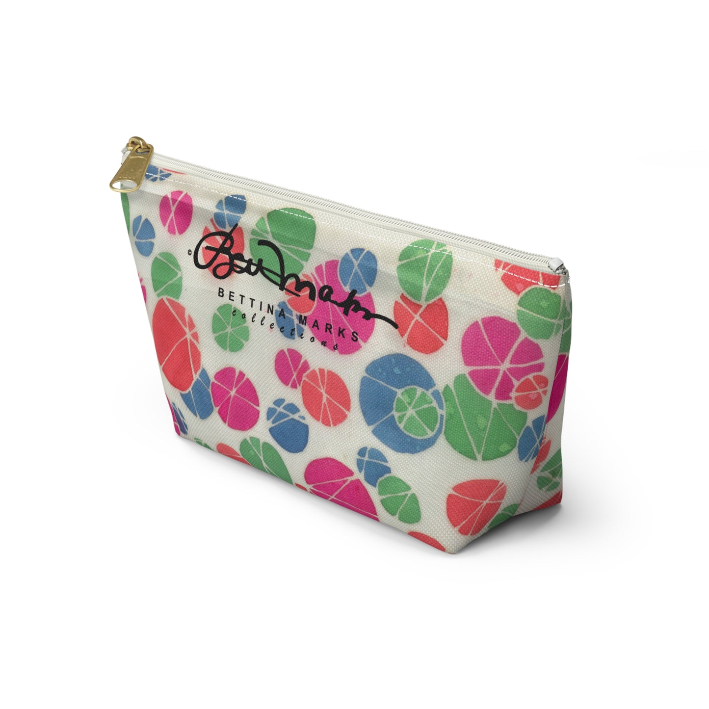 Tossed Medium Pastel Dots On White Accessory Pouch w T-bottom