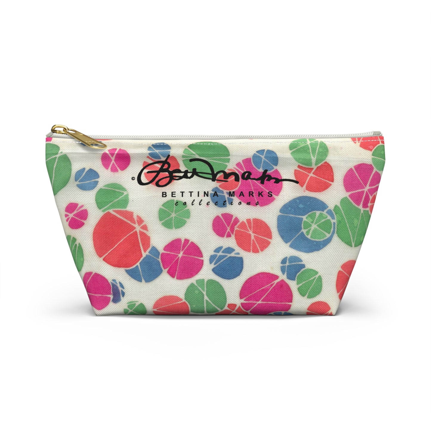 Tossed Medium Pastel Dots On White Accessory Pouch w T-bottom