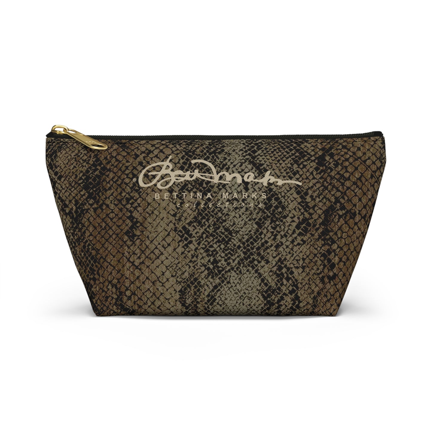 Deep Snake Skin Accessory Pouch w T-bottom