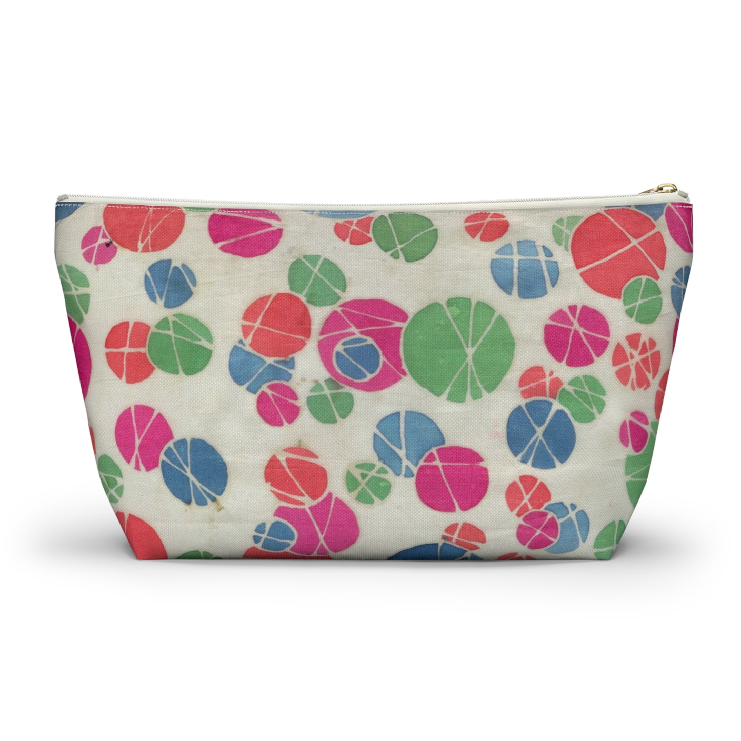 Tossed Medium Pastel Dots On White Accessory Pouch w T-bottom