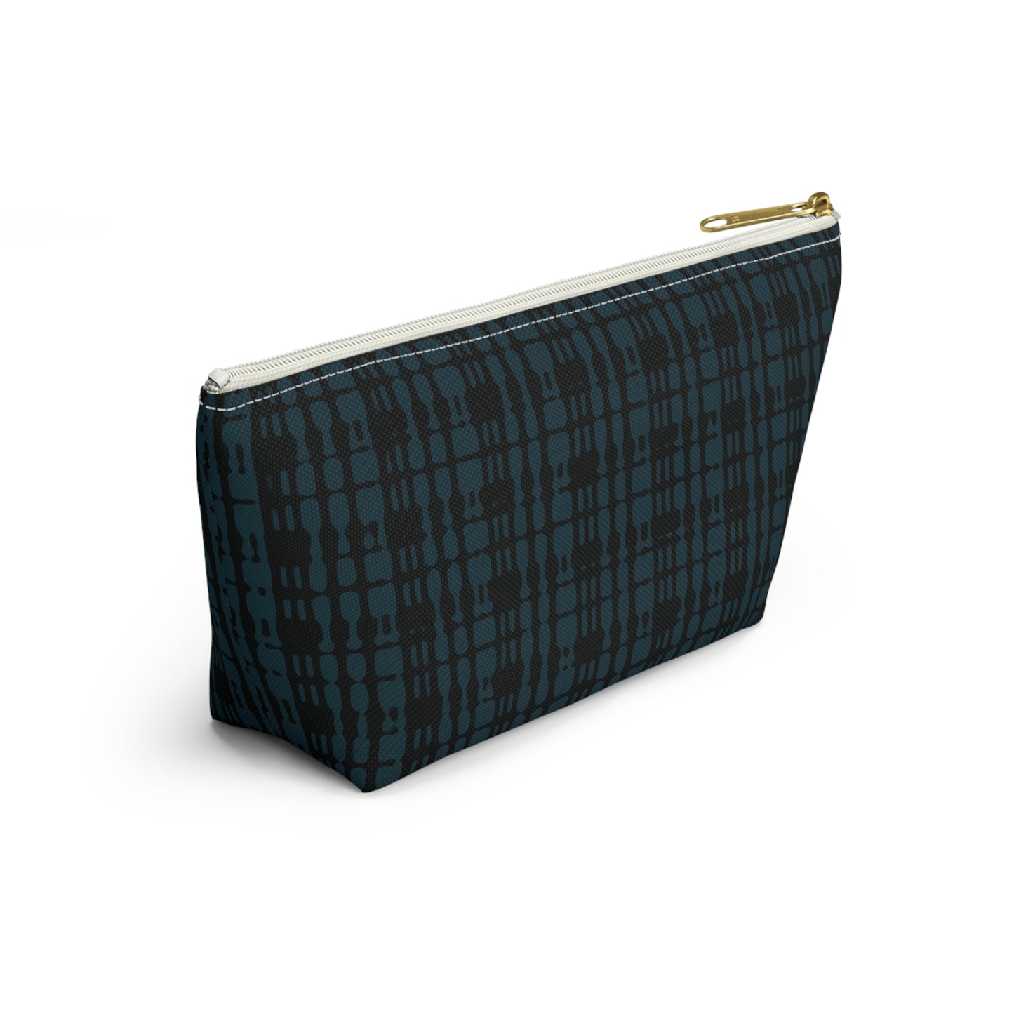 Twilight Teal Plaid Accessory Pouch w T-bottom