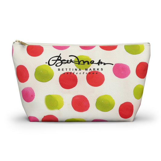 Water Color Polka Dots Accessory Pouch w T-bottom
