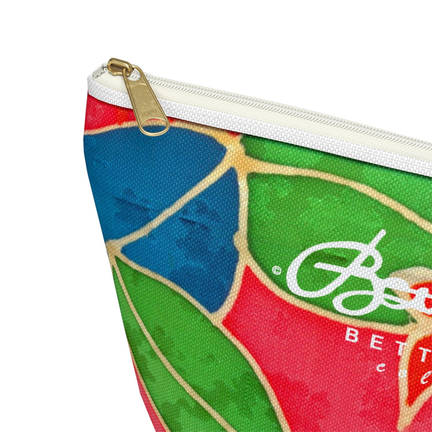 Hand Painted Tropical Leaves Accessory Pouch w T-bottom