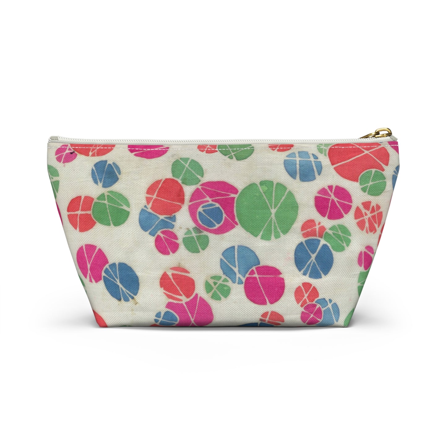 Tossed Medium Pastel Dots On White Accessory Pouch w T-bottom