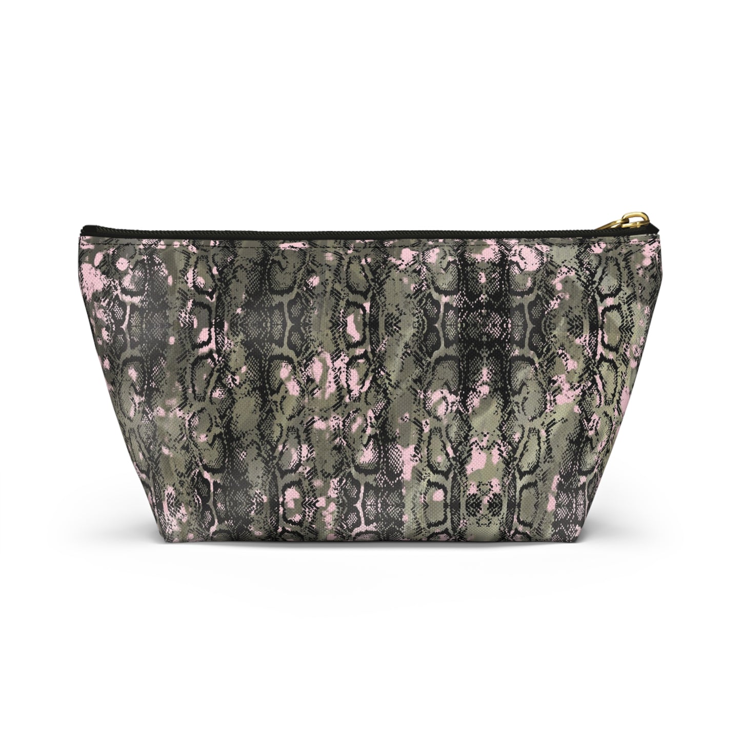 Pink Snake Skin Accessory Pouch w T-bottom