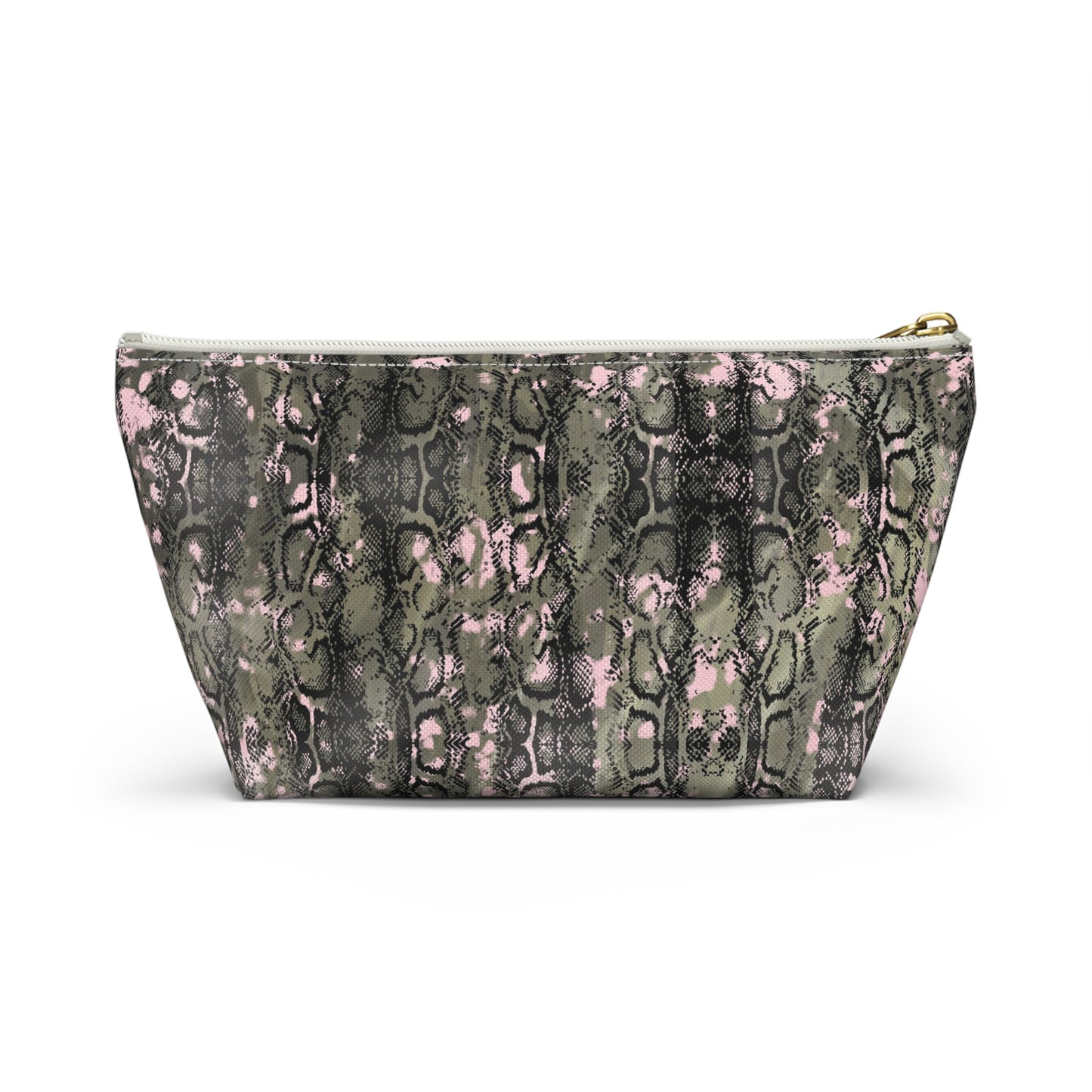 Pink Snake Skin Accessory Pouch w T-bottom
