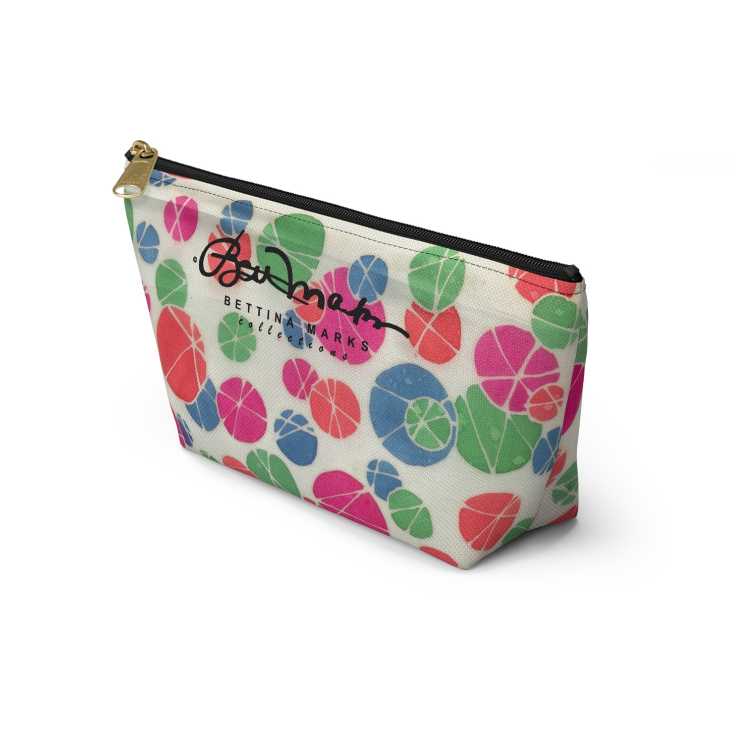 Tossed Medium Pastel Dots On White Accessory Pouch w T-bottom