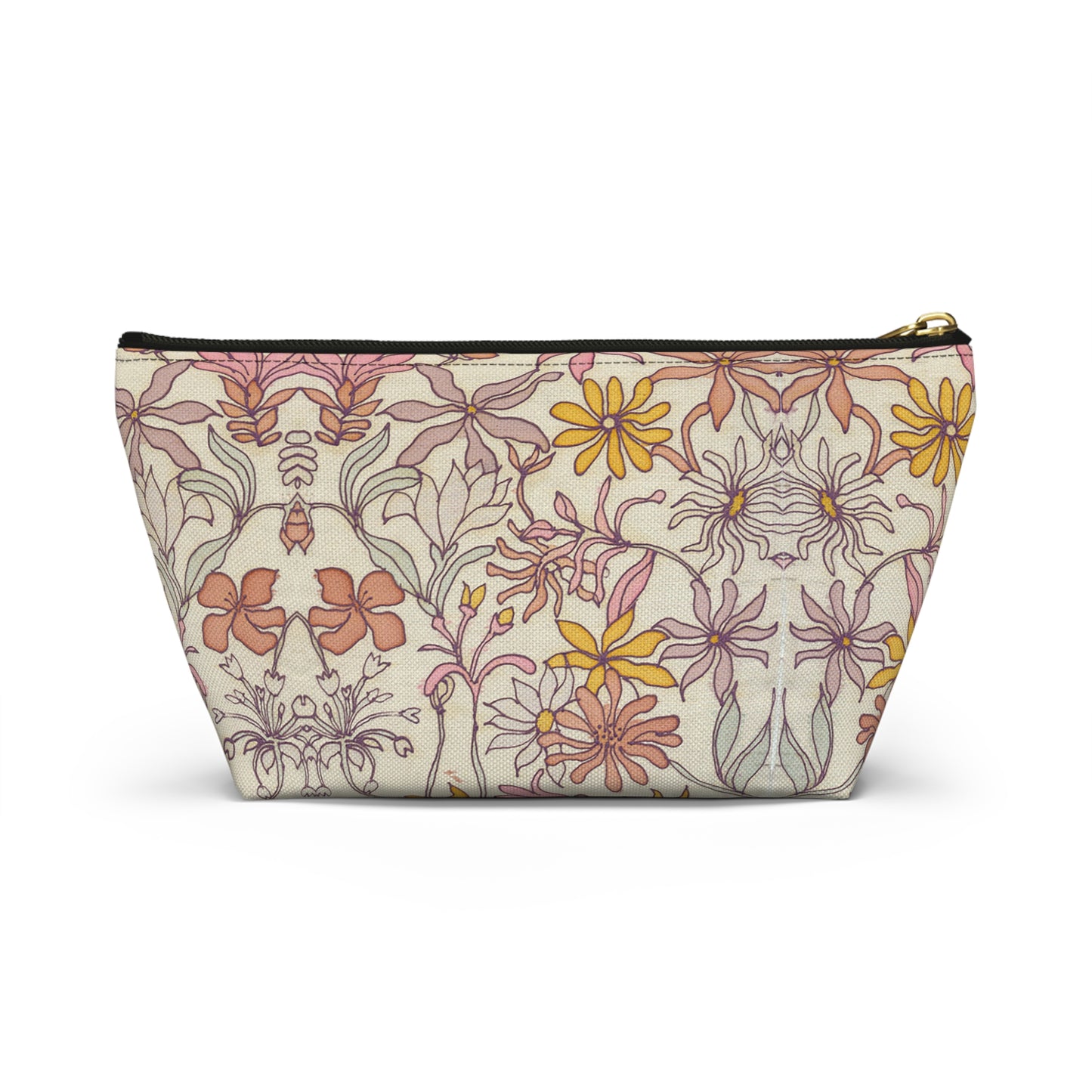 Vintage Pastel Floral Accessory Pouch w T-bottom