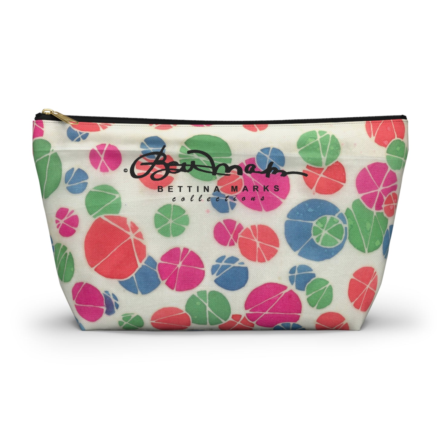 Tossed Medium Pastel Dots On White Accessory Pouch w T-bottom