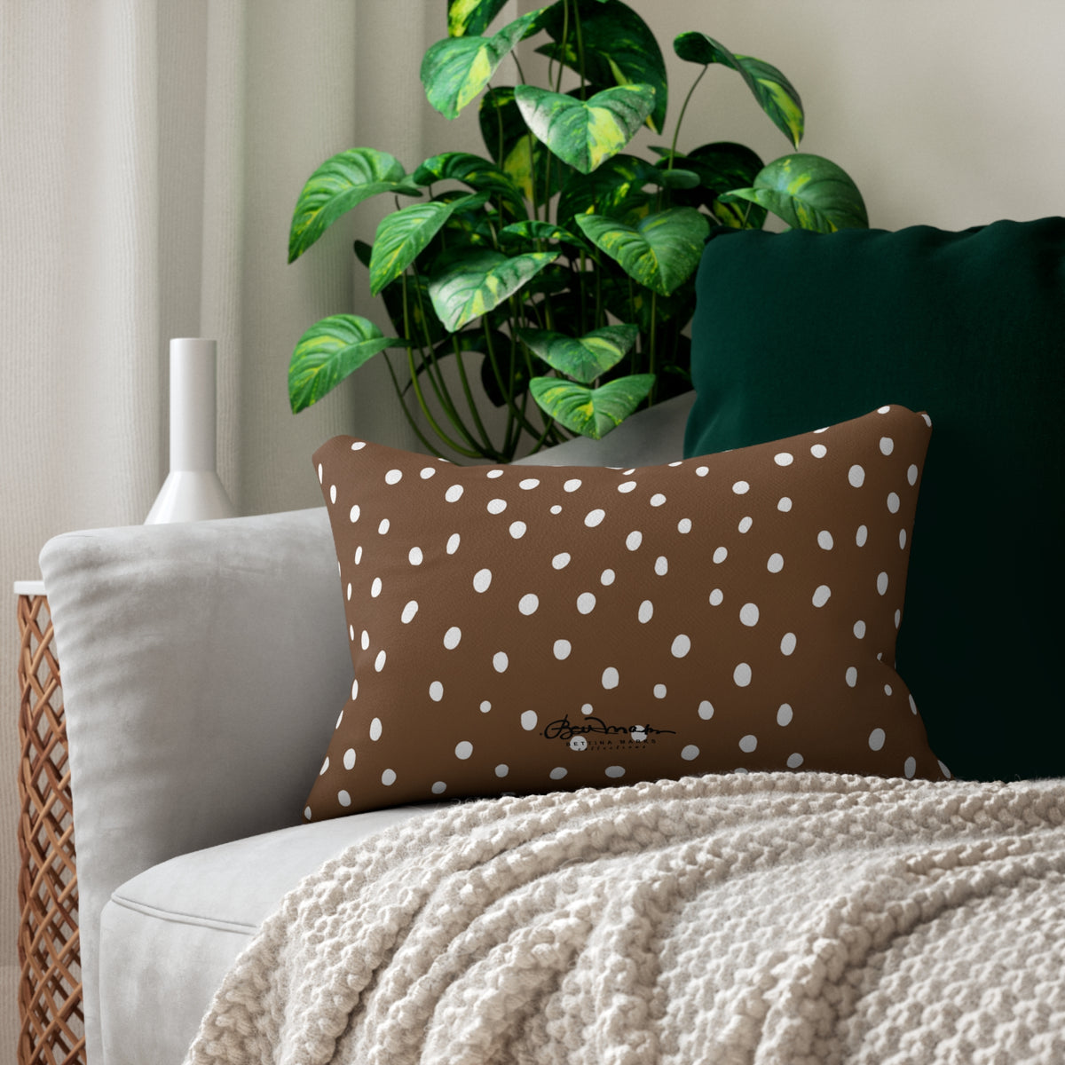 Brown Dalmatian Spots Pillow