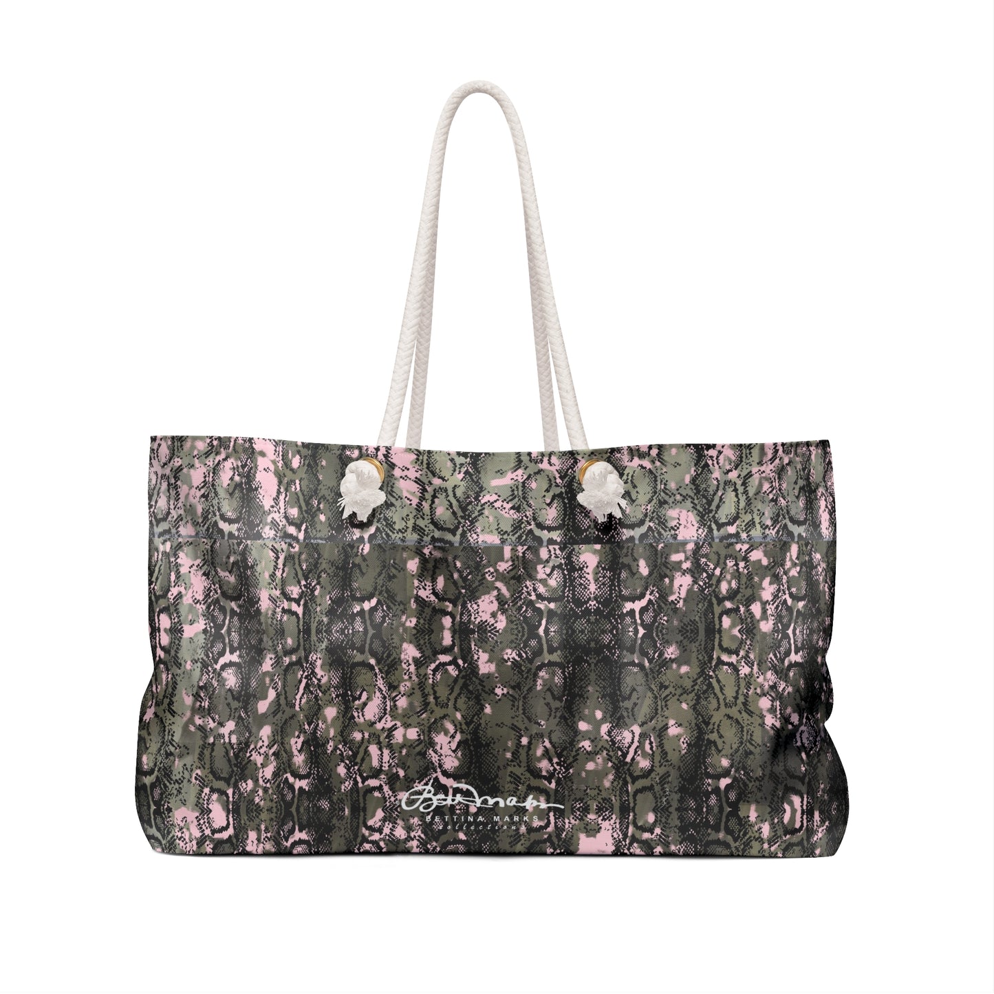 Pink Snake Skin Weekender Bag