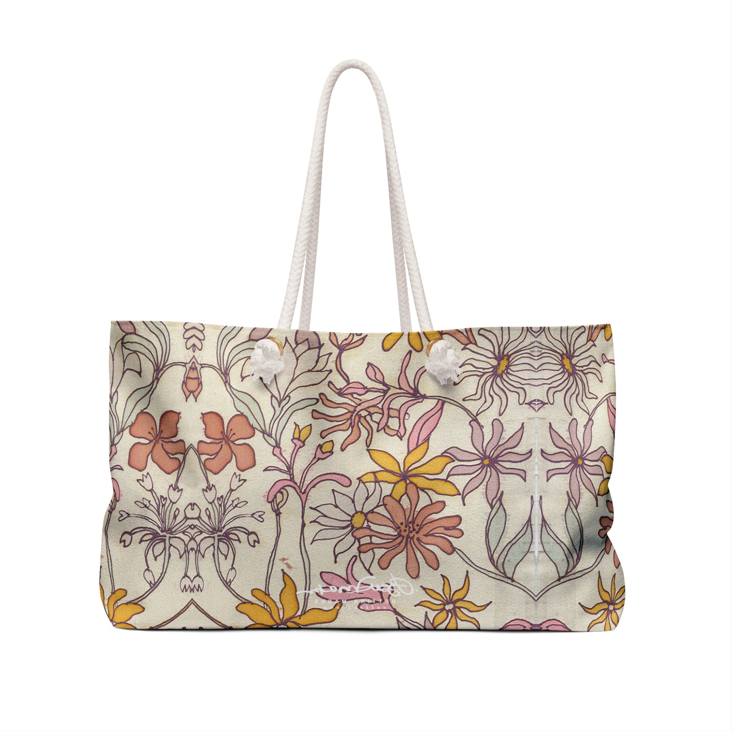 Vintage Pastel Floral Weekender Bag