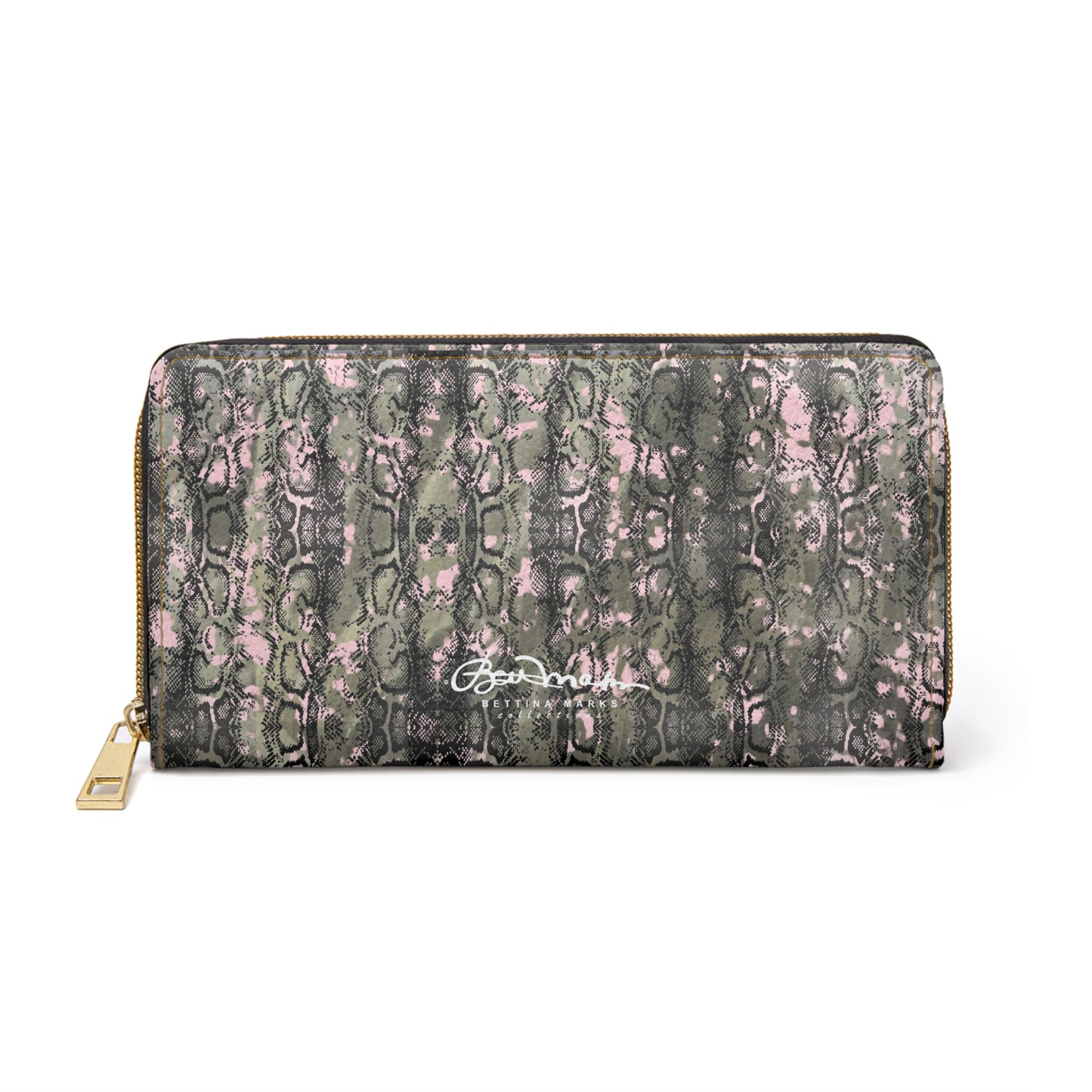 Pink Snake Skin Zipper Wallet