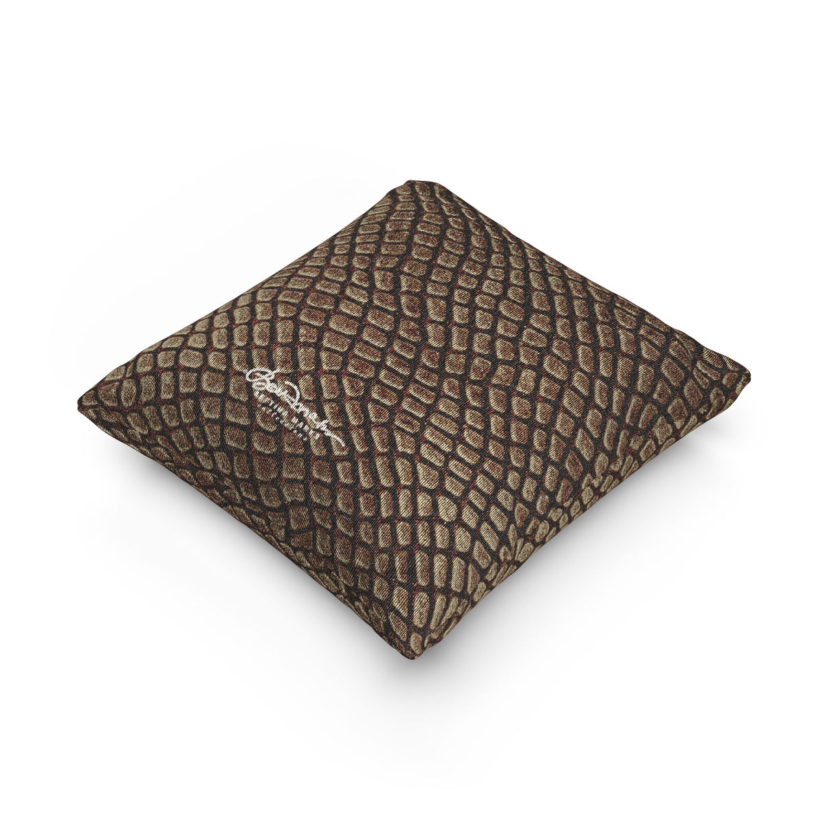 Mocha Crocodile Woven Pillow