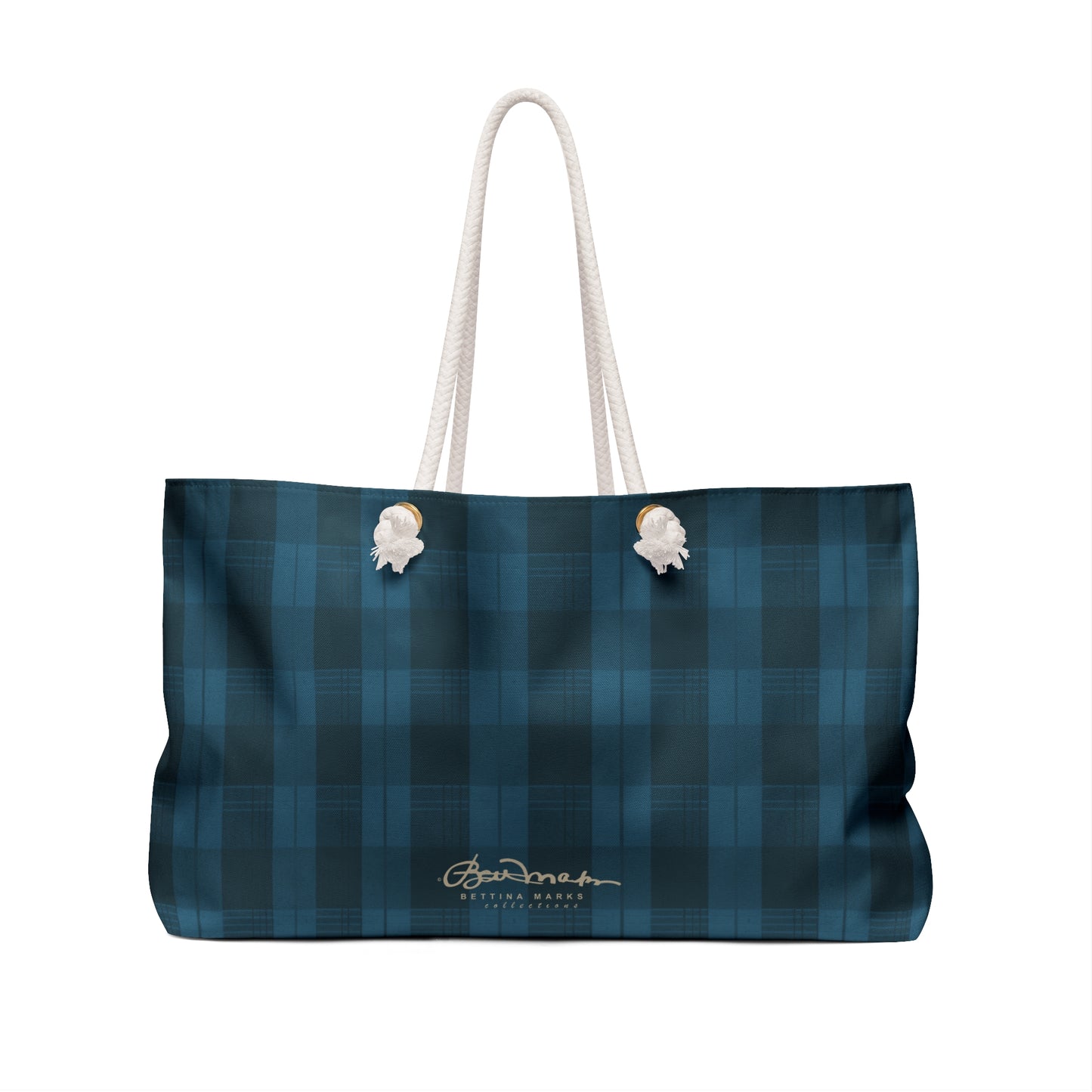 Teal Plaid Weekender Bag