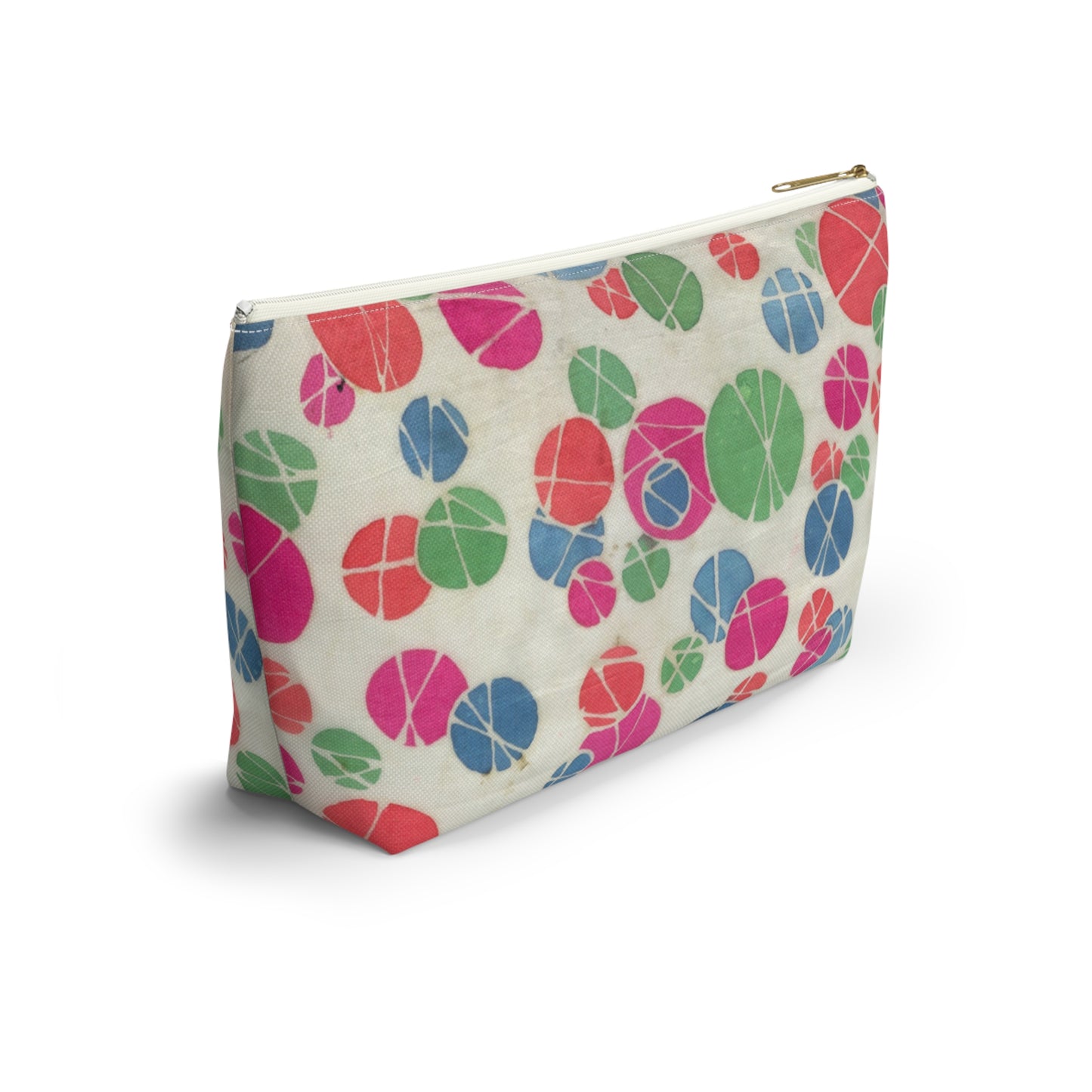 Tossed Medium Pastel Dots On White Accessory Pouch w T-bottom