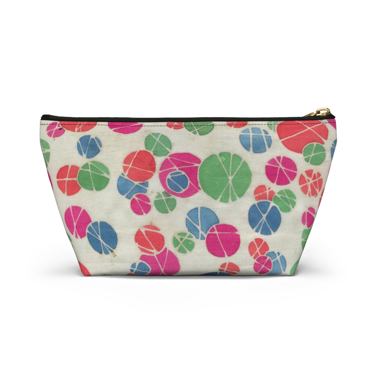 Tossed Medium Pastel Dots On White Accessory Pouch w T-bottom