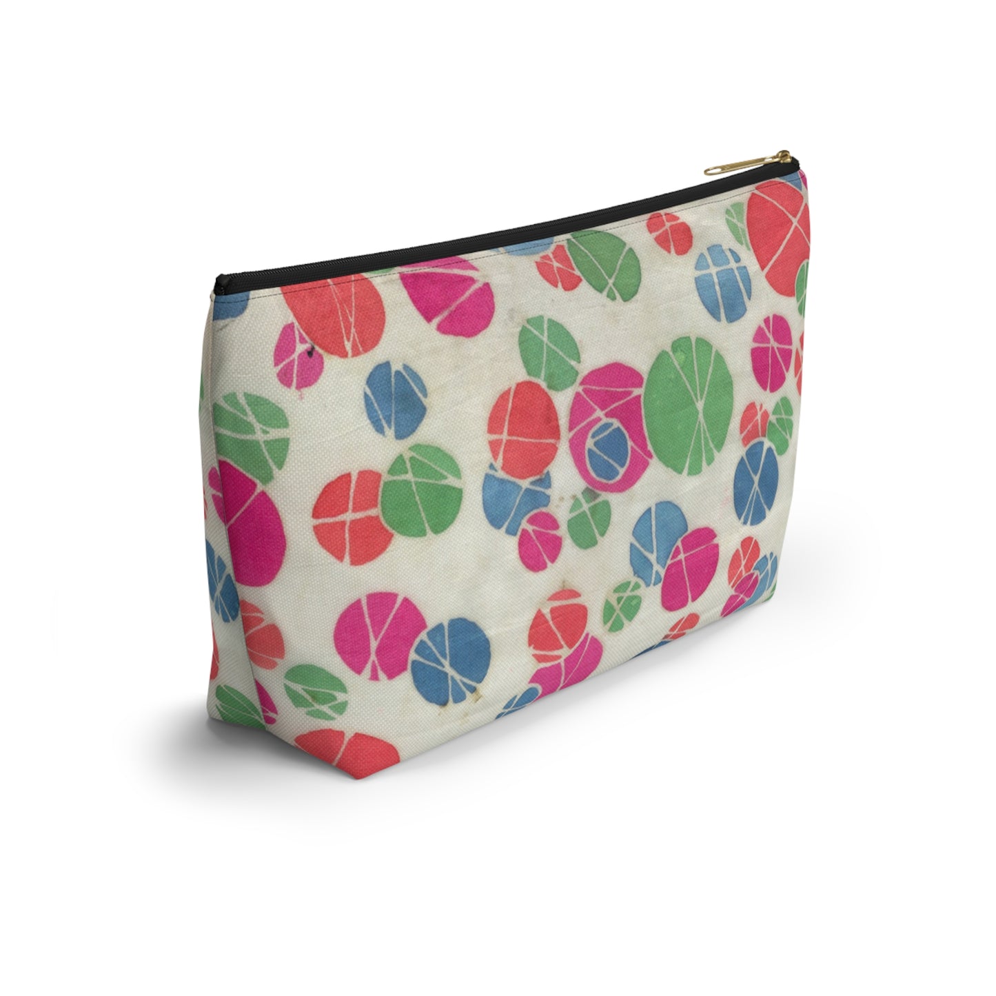 Tossed Medium Pastel Dots On White Accessory Pouch w T-bottom
