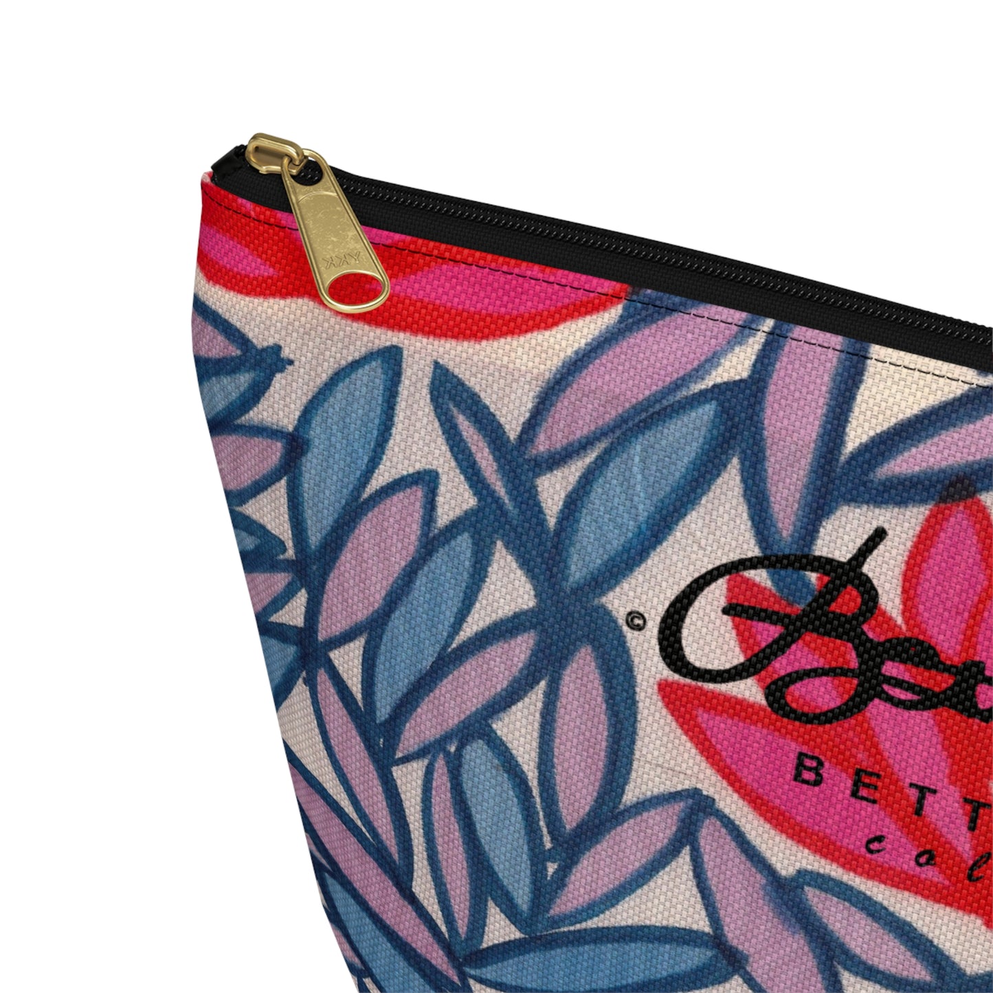 Pink Lotus Flowers Accessory Pouch w T-bottom