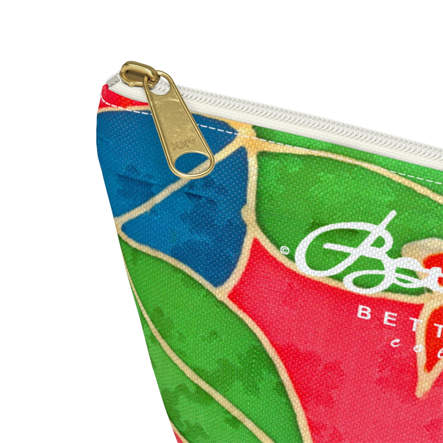 Hand Painted Tropical Leaves Accessory Pouch w T-bottom