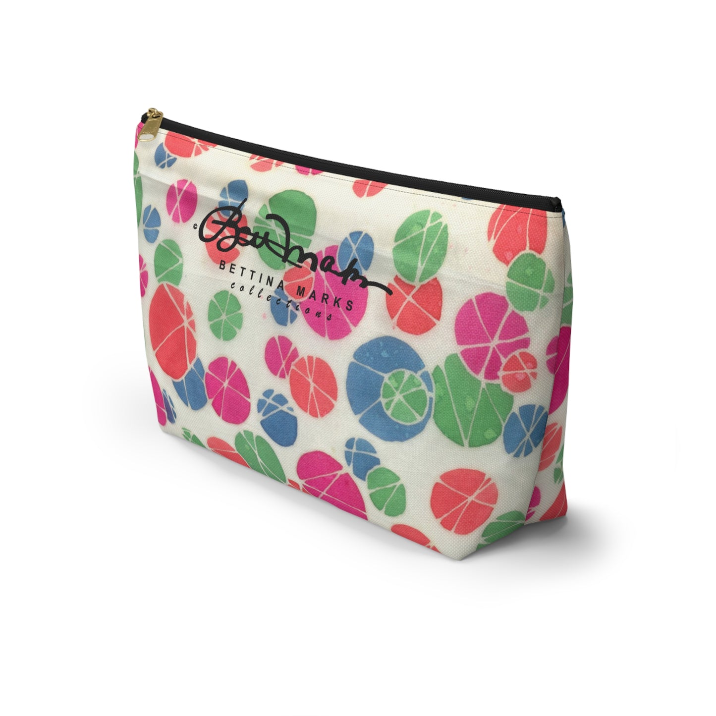 Tossed Medium Pastel Dots On White Accessory Pouch w T-bottom