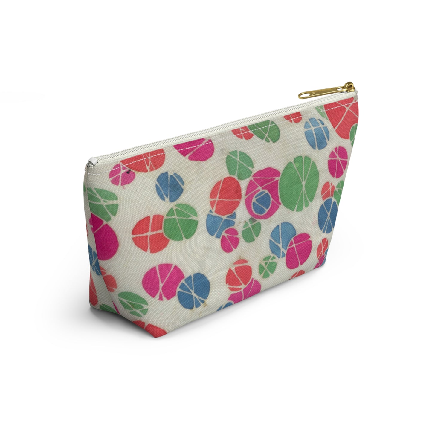 Tossed Medium Pastel Dots On White Accessory Pouch w T-bottom
