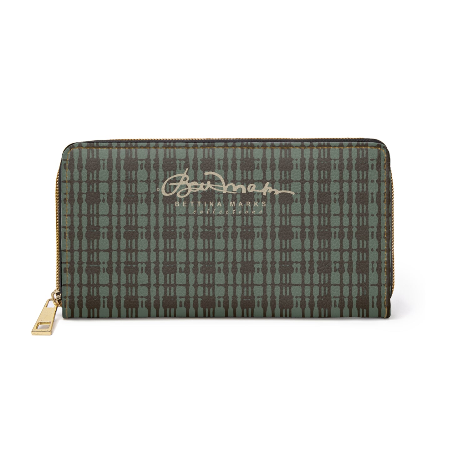 Mint Chocolate Plaid Zipper Wallet for Women - Chic and Functional Clutch