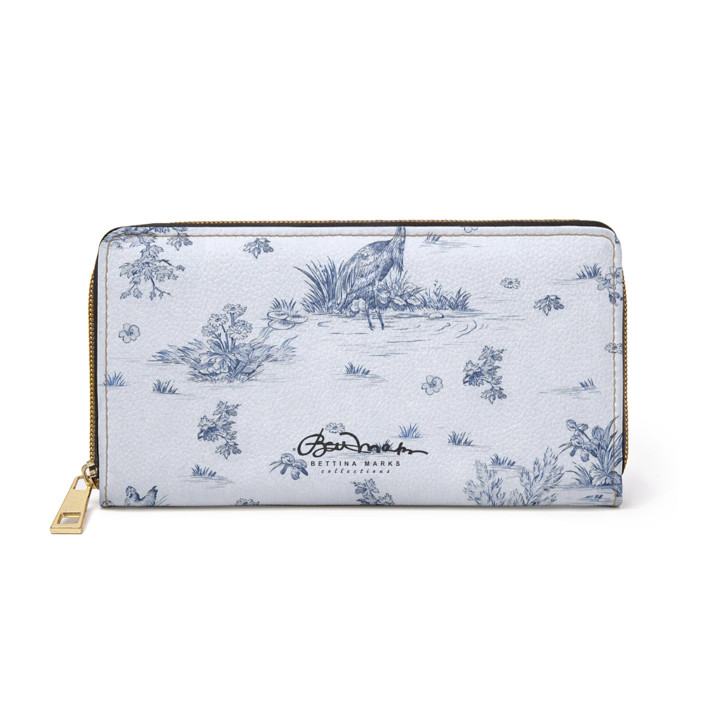 Toiles de Jouy Harmony Blue Zipper Wallet