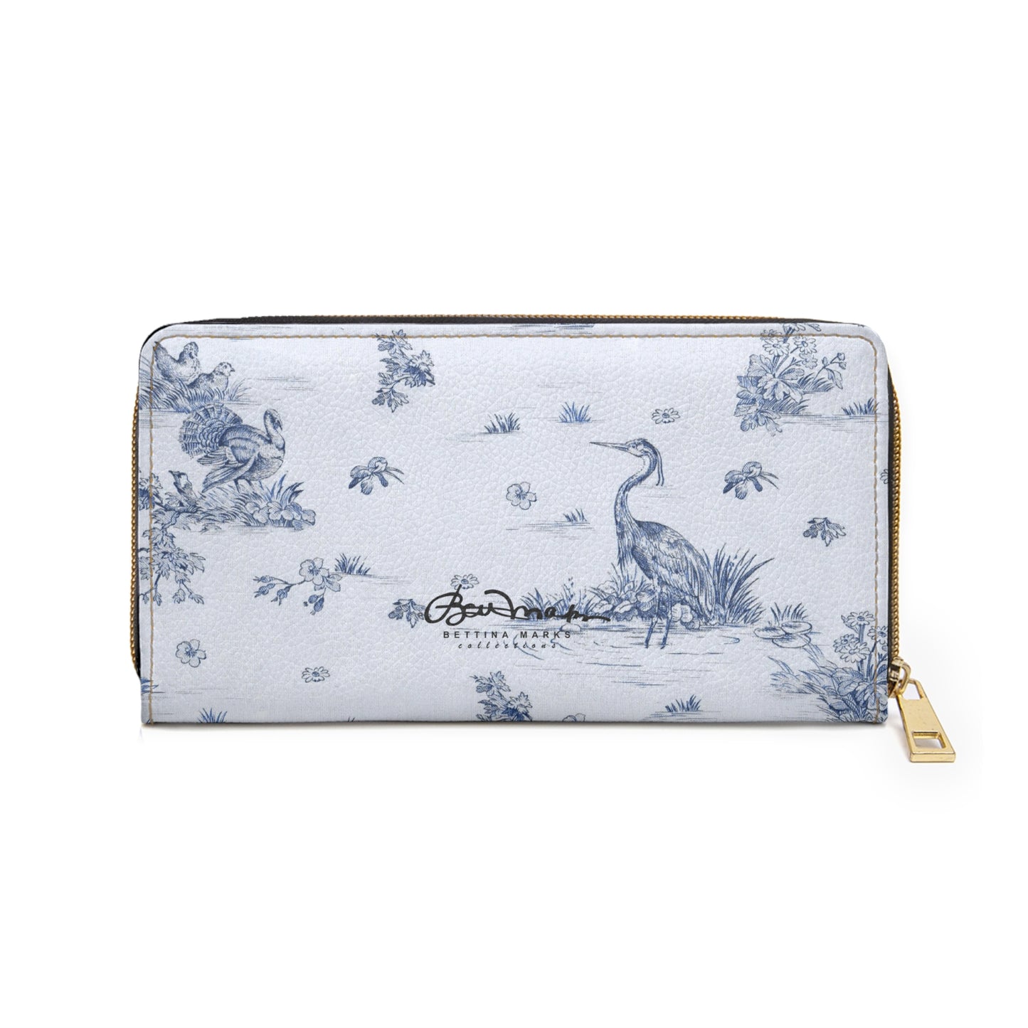 Toiles de Jouy Harmony Blue Zipper Wallet