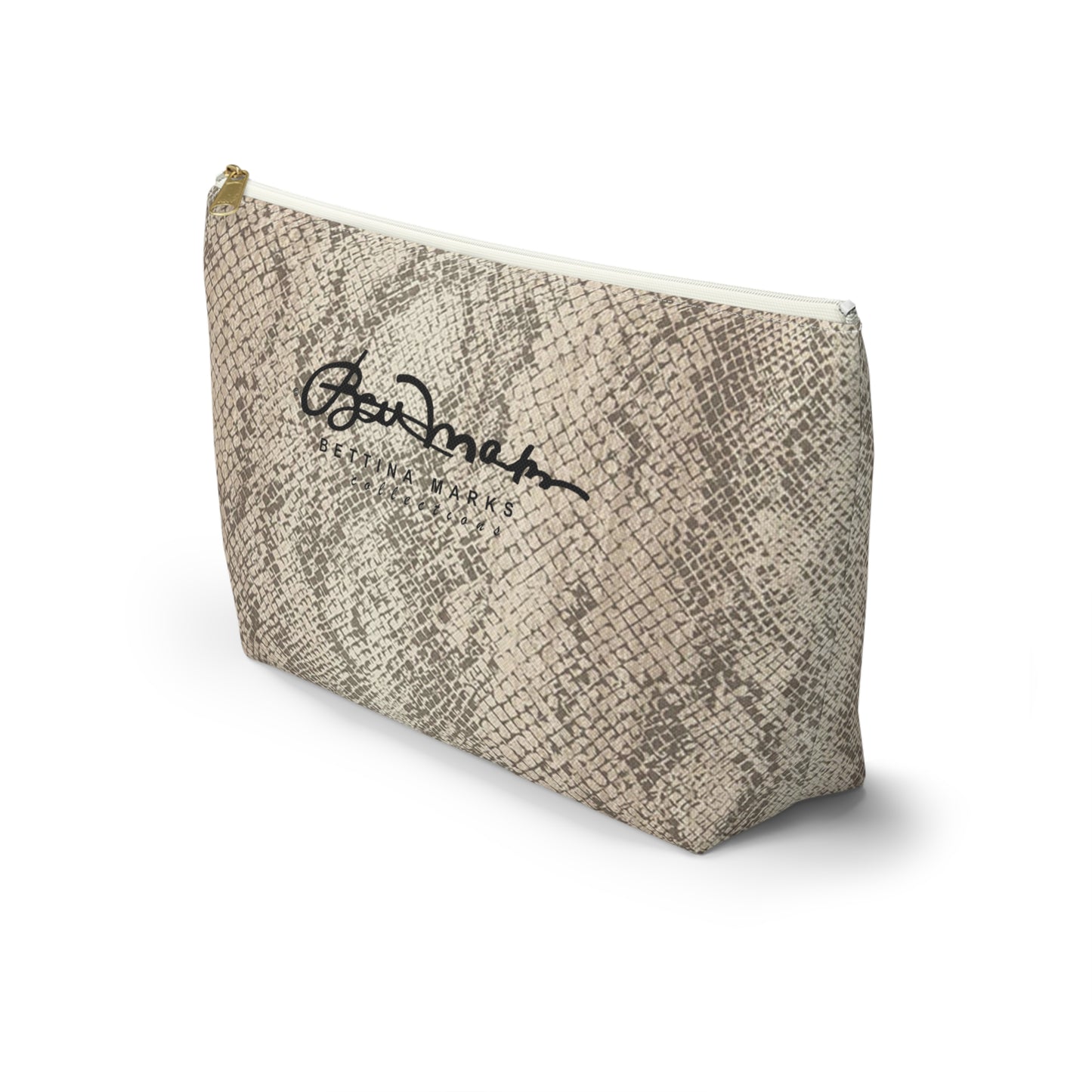 Snakeskin Printed Accessory Pouch