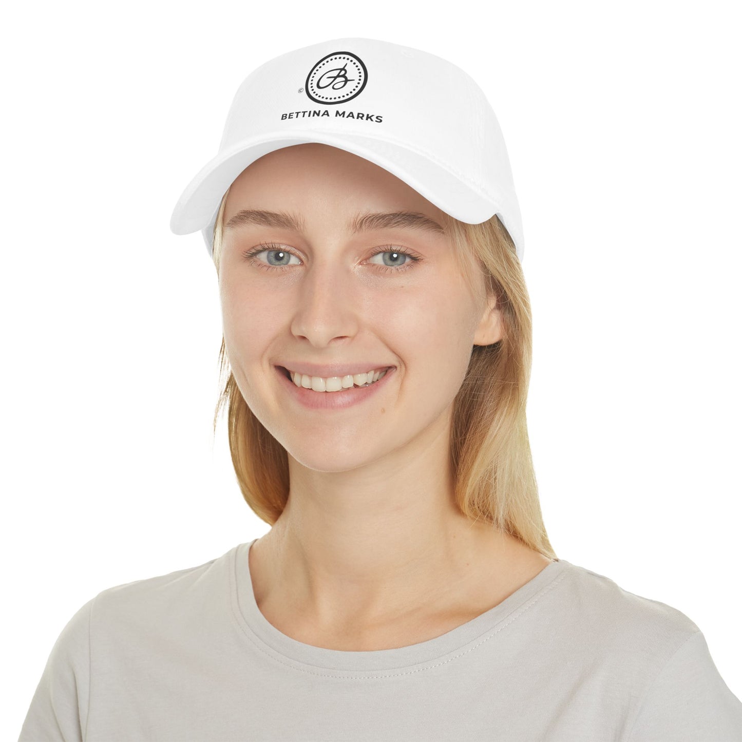 Black Low Profile Printed Logo Baseball Cap
