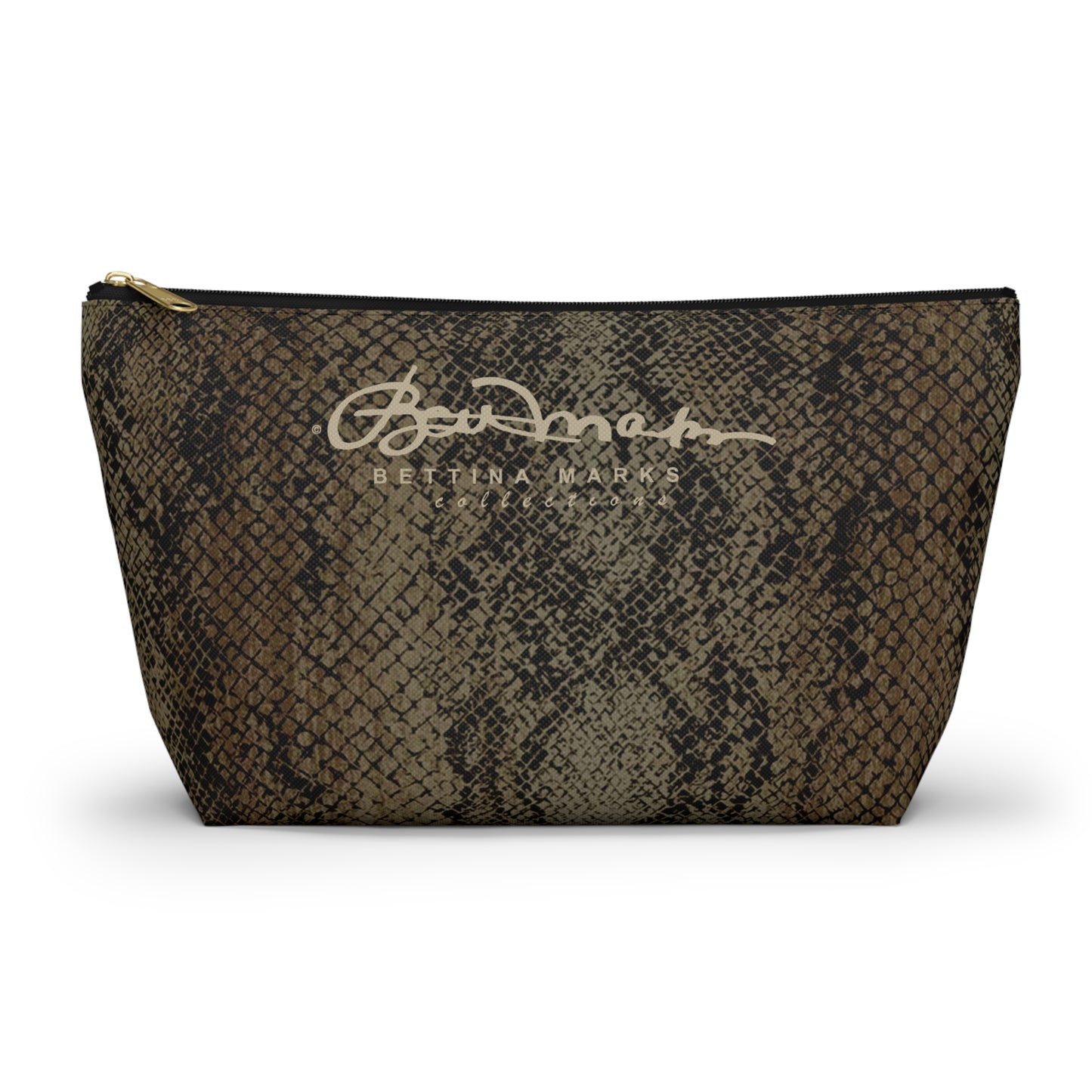 Deep Snake Skin Accessory Pouch w T-bottom