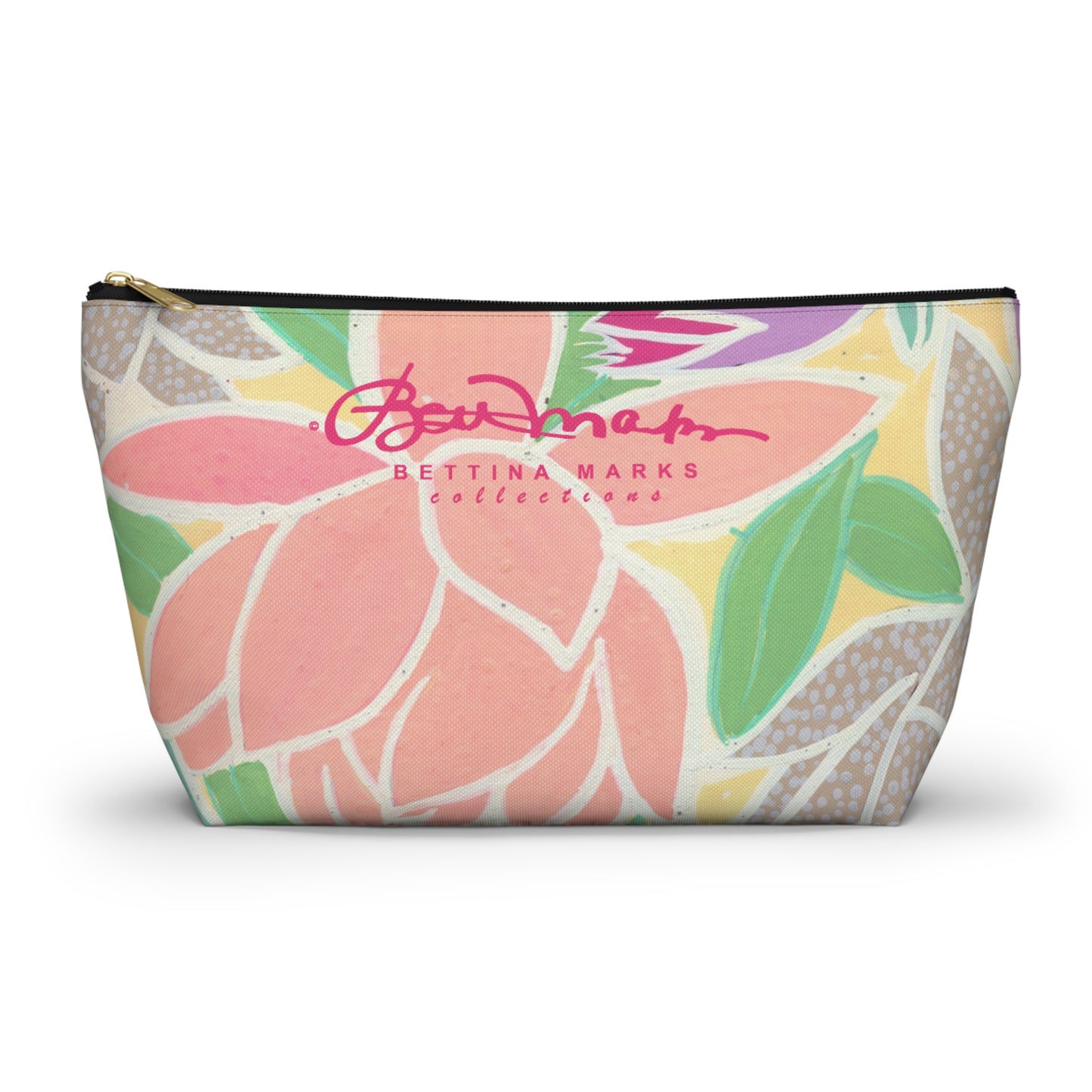 Pastel Tulips & Peonies Accessory Pouch w T-bottom