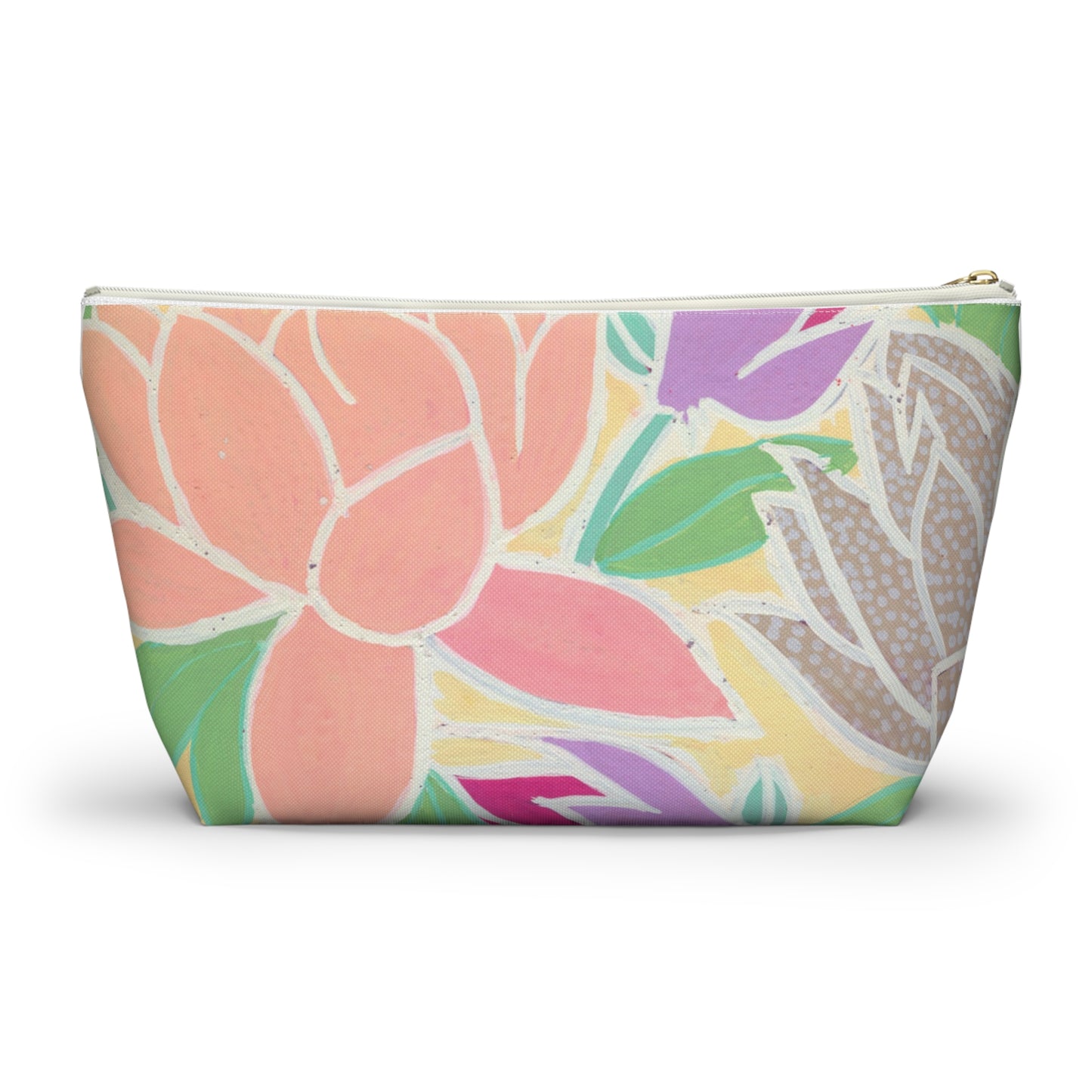 Pastel Tulips & Peonies Accessory Pouch w T-bottom