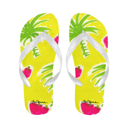Strawberry Tropic Flip Flops for Men/Women