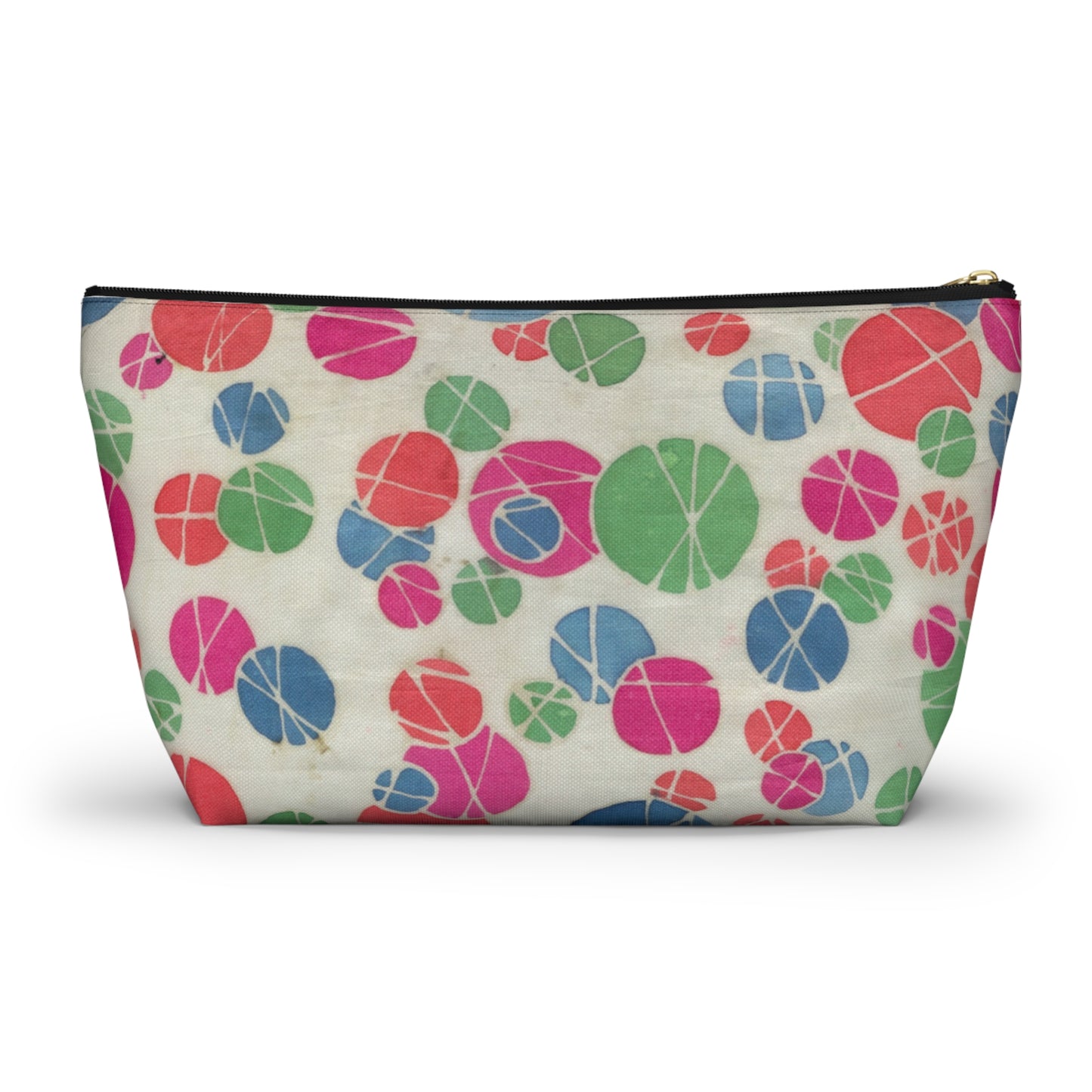 Tossed Medium Pastel Dots On White Accessory Pouch w T-bottom